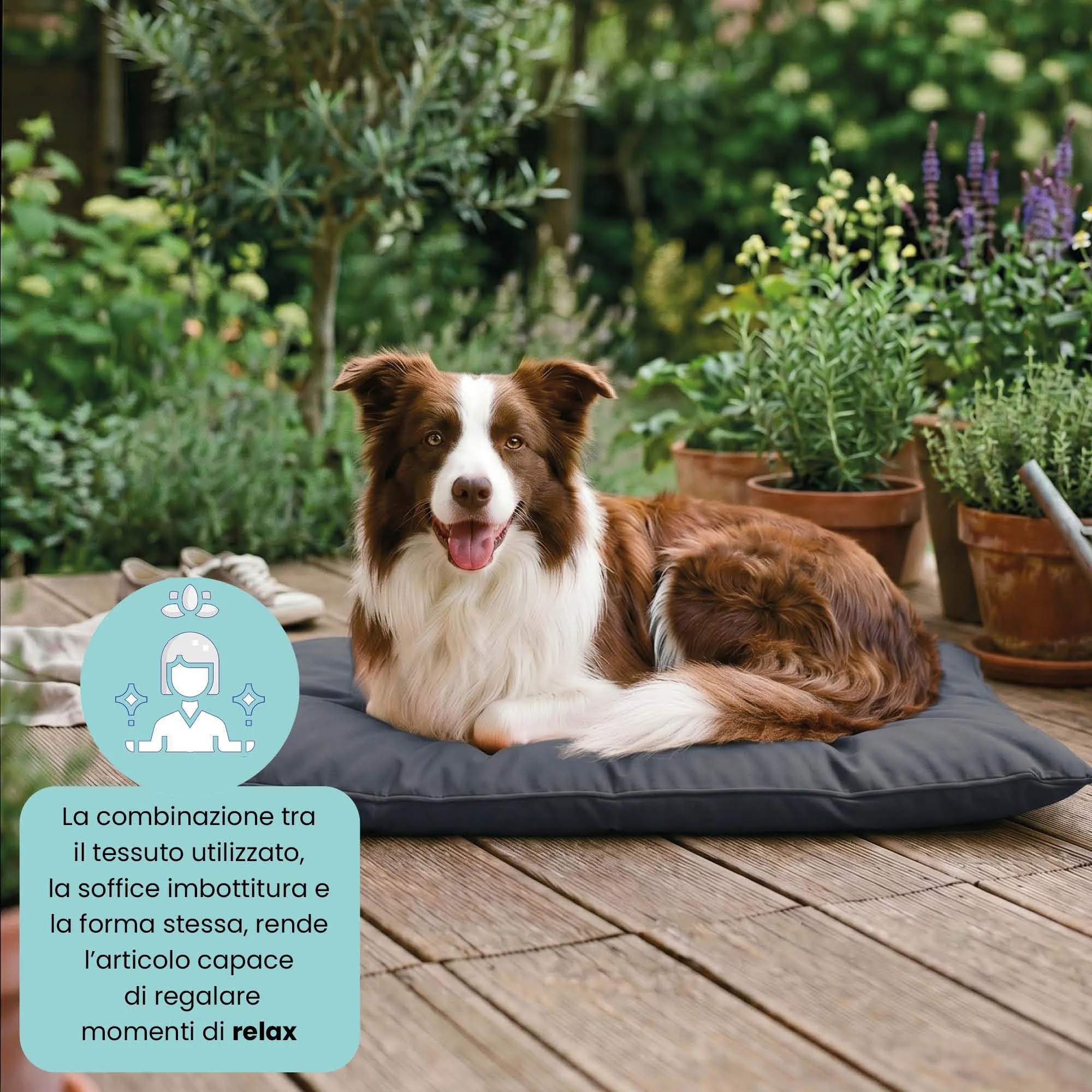 Maxy Cuscinone Cane e Gatto ELEGANT – Cuscino per Animali Domestici Imbottito e Trapuntato, in Microfibra, 60x100 cm, Materassino Confortevole per Cani Taglia Piccola/Media/Grande, Grigio Scuro - immagine 4