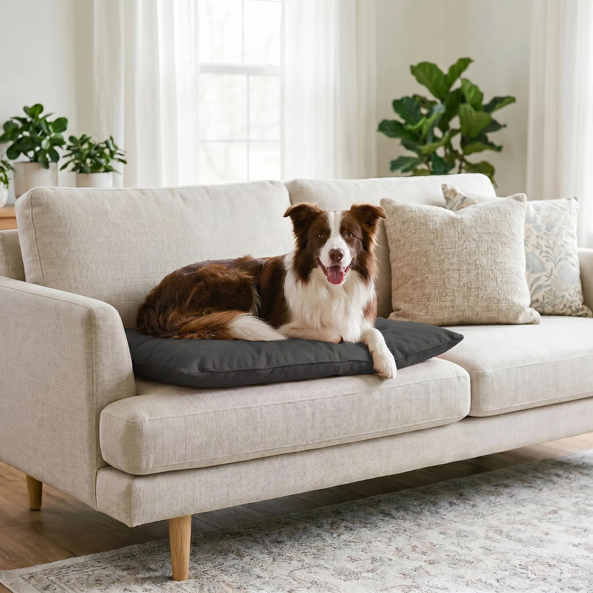 Maxy Cuscinone Cane e Gatto ELEGANT – Cuscino per Animali Domestici Imbottito e Trapuntato, in Microfibra, 60x100 cm, Materassino Confortevole per Cani Taglia Piccola/Media/Grande, Grigio Scuro - immagine 10