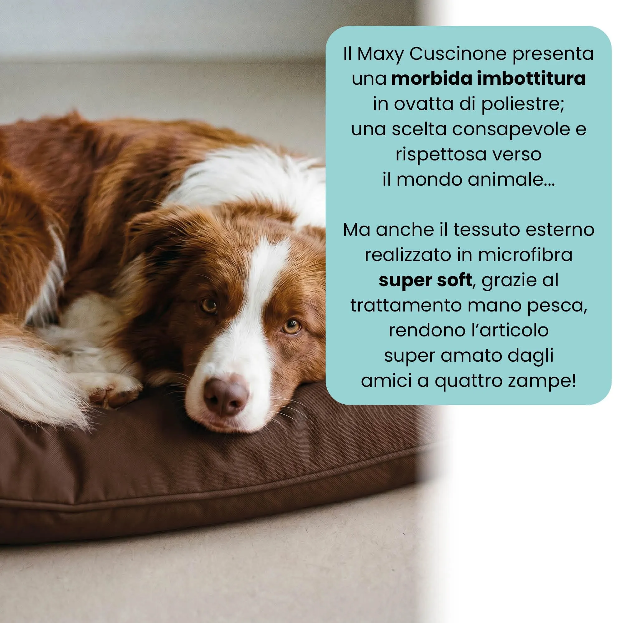 Maxy Cuscinone Cane e Gatto ELEGANT – Cuscino per Animali Domestici Imbottito e Trapuntato, in Microfibra, 60x100 cm, Materassino Morbido e Confortevole per Cani Taglia Piccola/Media/Grande, Marrone - immagine 3