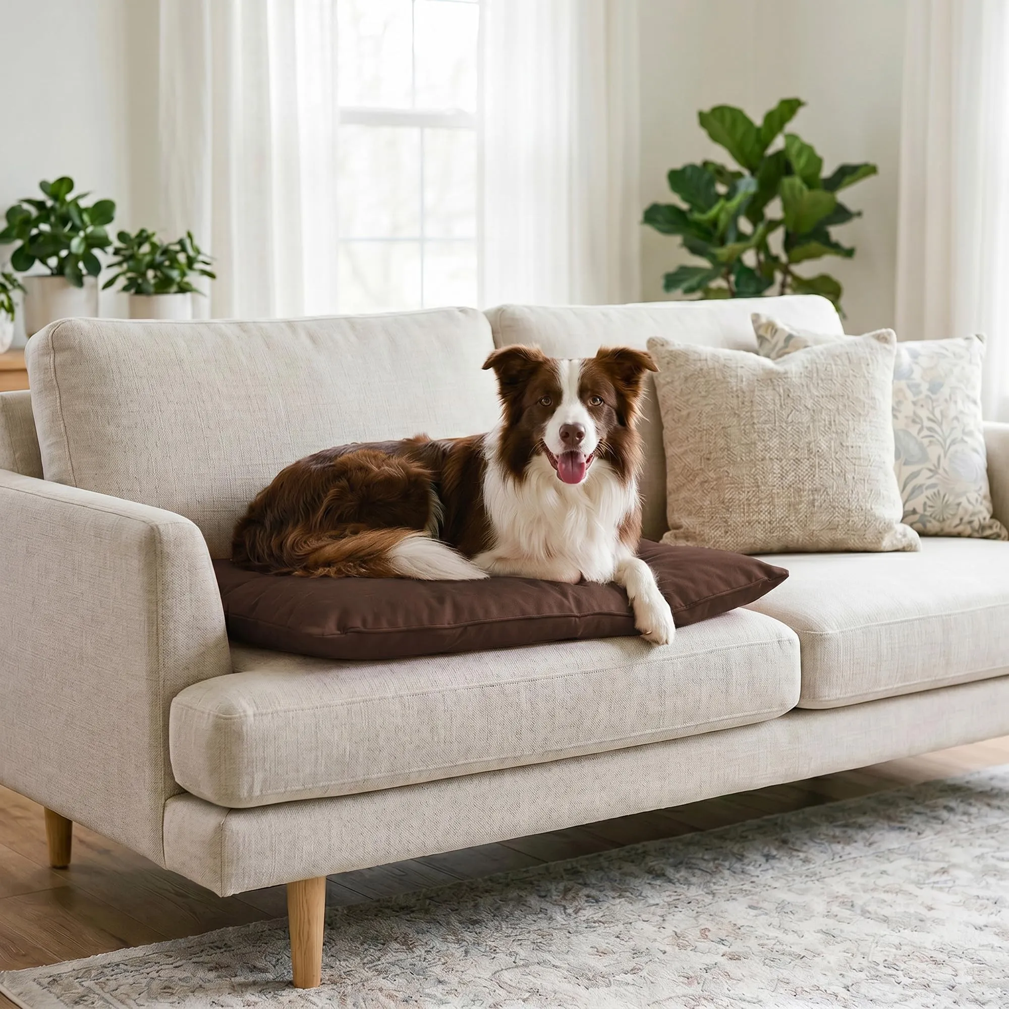 Maxy Cuscinone Cane e Gatto ELEGANT – Cuscino per Animali Domestici Imbottito e Trapuntato, in Microfibra, 60x100 cm, Materassino Morbido e Confortevole per Cani Taglia Piccola/Media/Grande, Marrone - immagine 10