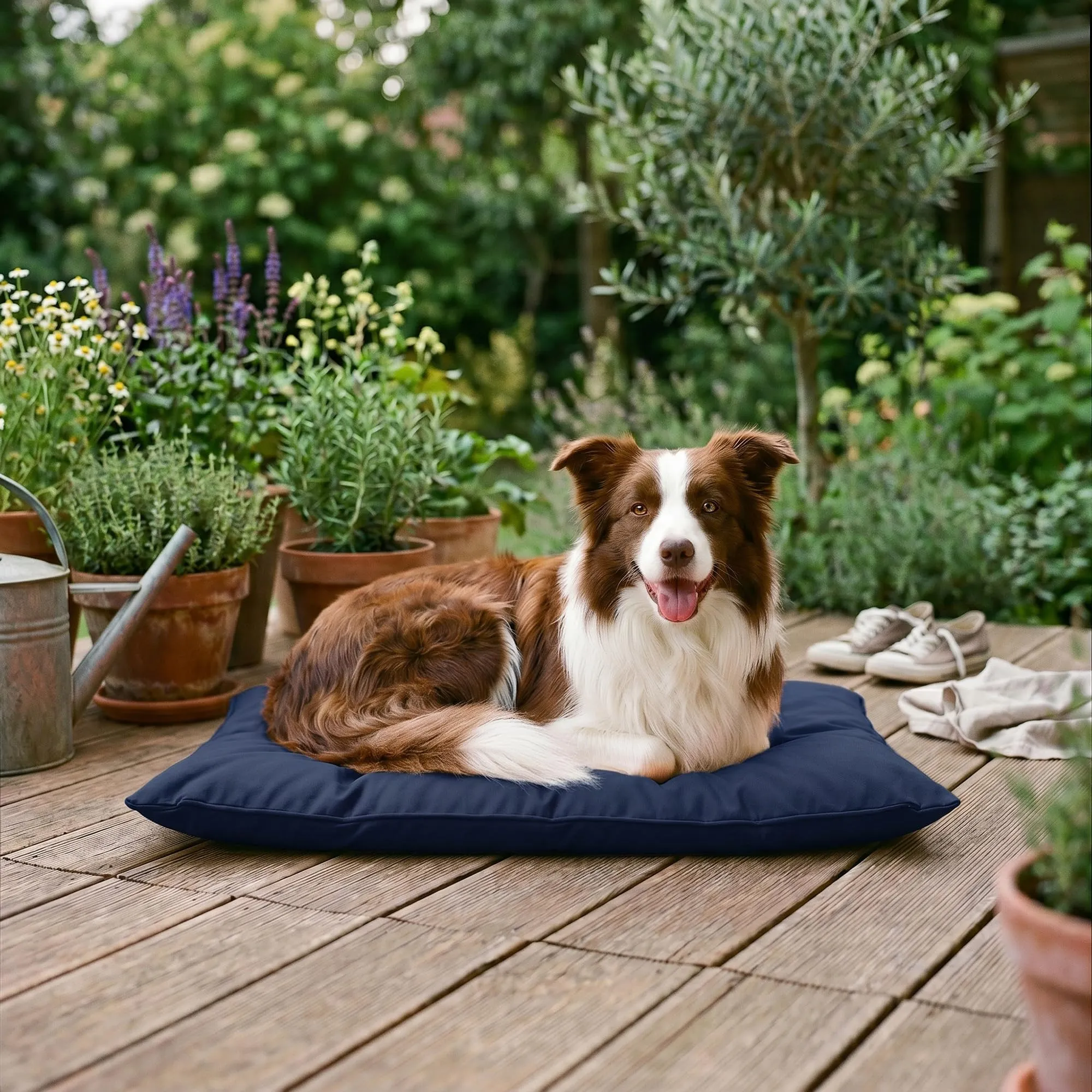 Maxy Cuscinone Cane e Gatto ELEGANT – Cuscino per Animali Domestici Imbottito e Trapuntato, in Microfibra, 60x100 cm, Materassino Morbido e Confortevole per Cani Taglia Piccola/Media/Grande, Blu Scuro - immagine 11