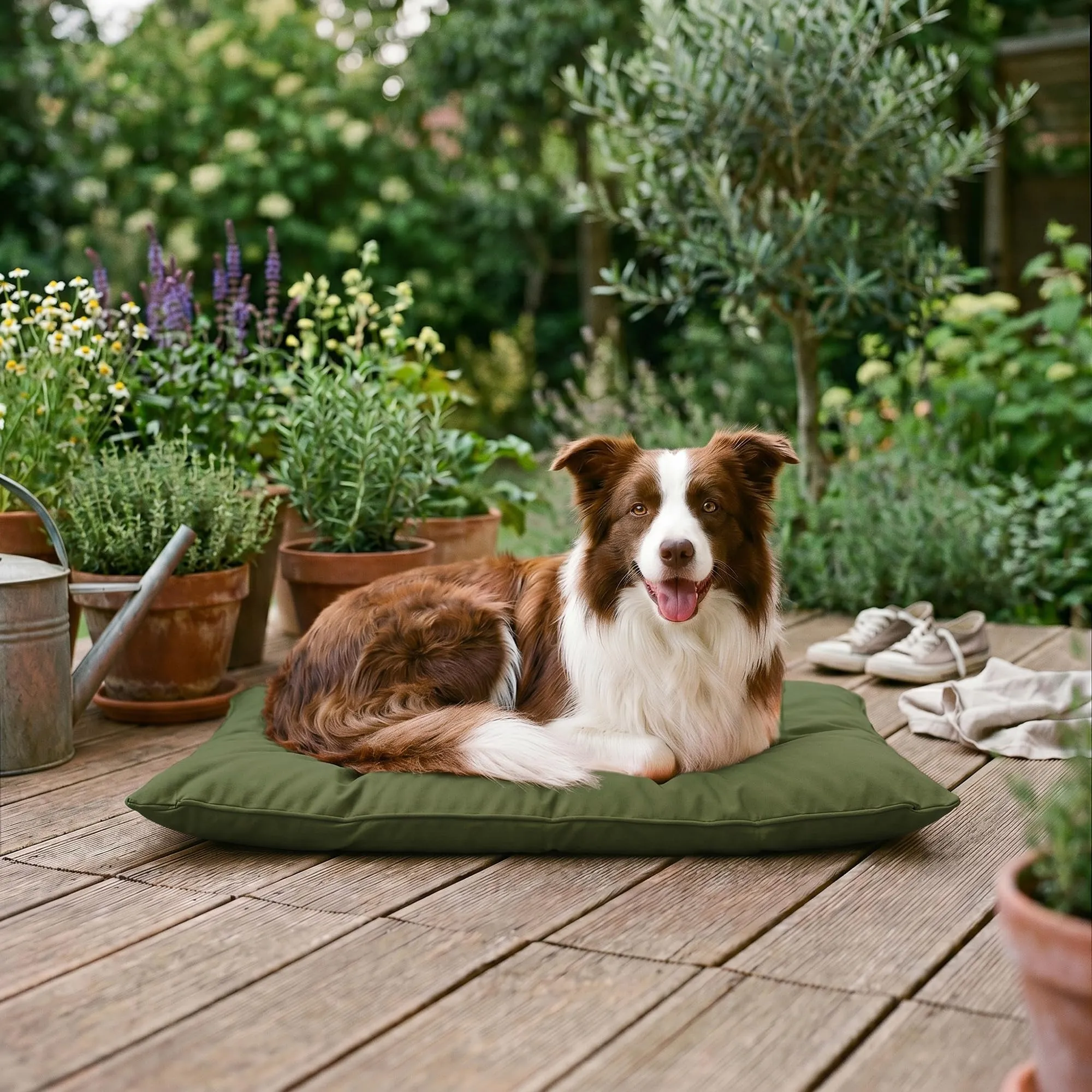 Maxy Cuscinone Cane e Gatto ELEGANT – Cuscino per Animali Domestici Imbottito e Trapuntato, in Microfibra, 60x100 cm, Materassino Confortevole per Cani Taglia Piccola/Media/Grande, Verde Scuro - immagine 11