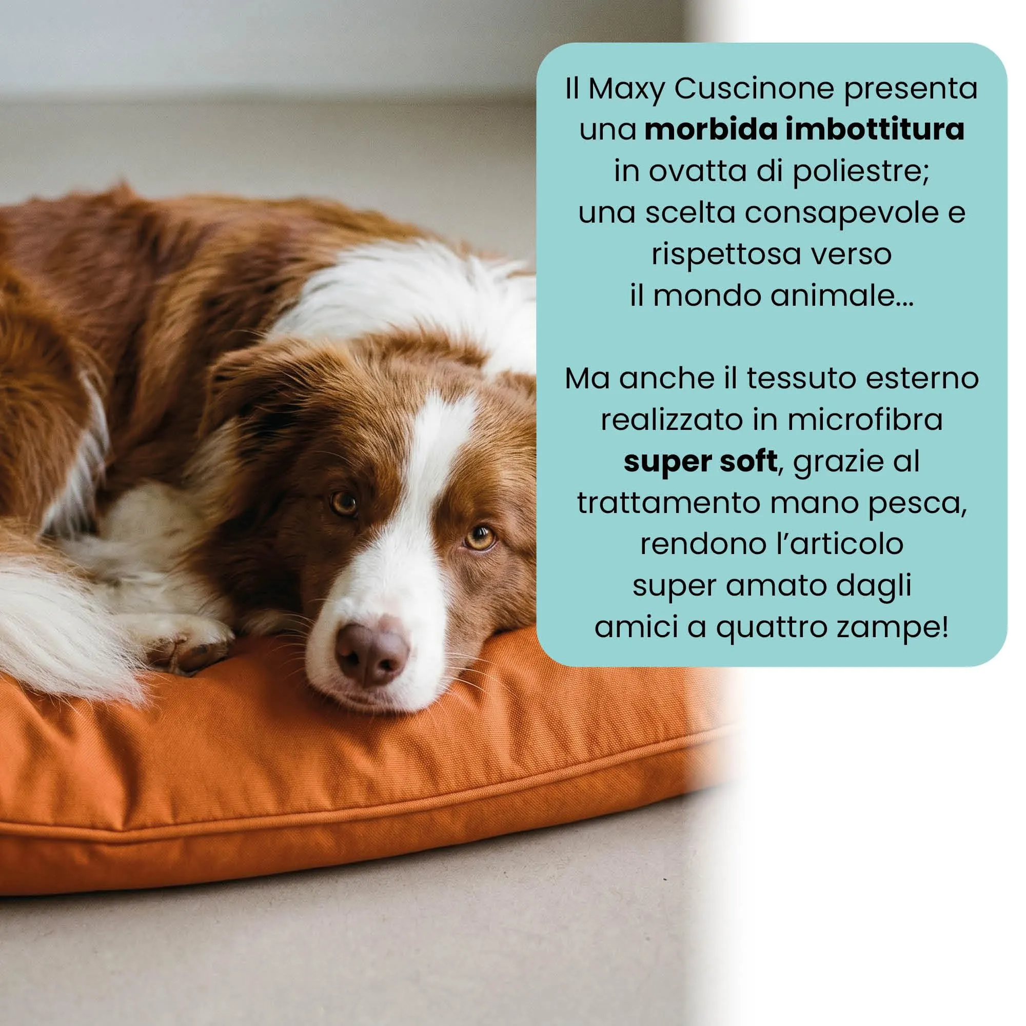 Maxy Cuscinone Cane e Gatto ELEGANT – Cuscino per Animali Domestici Imbottito e Trapuntato, in Microfibra, 60x100 cm, Materassino Morbido e Confortevole per Cani Taglia Piccola/Media/Grande, Arancione - immagine 3
