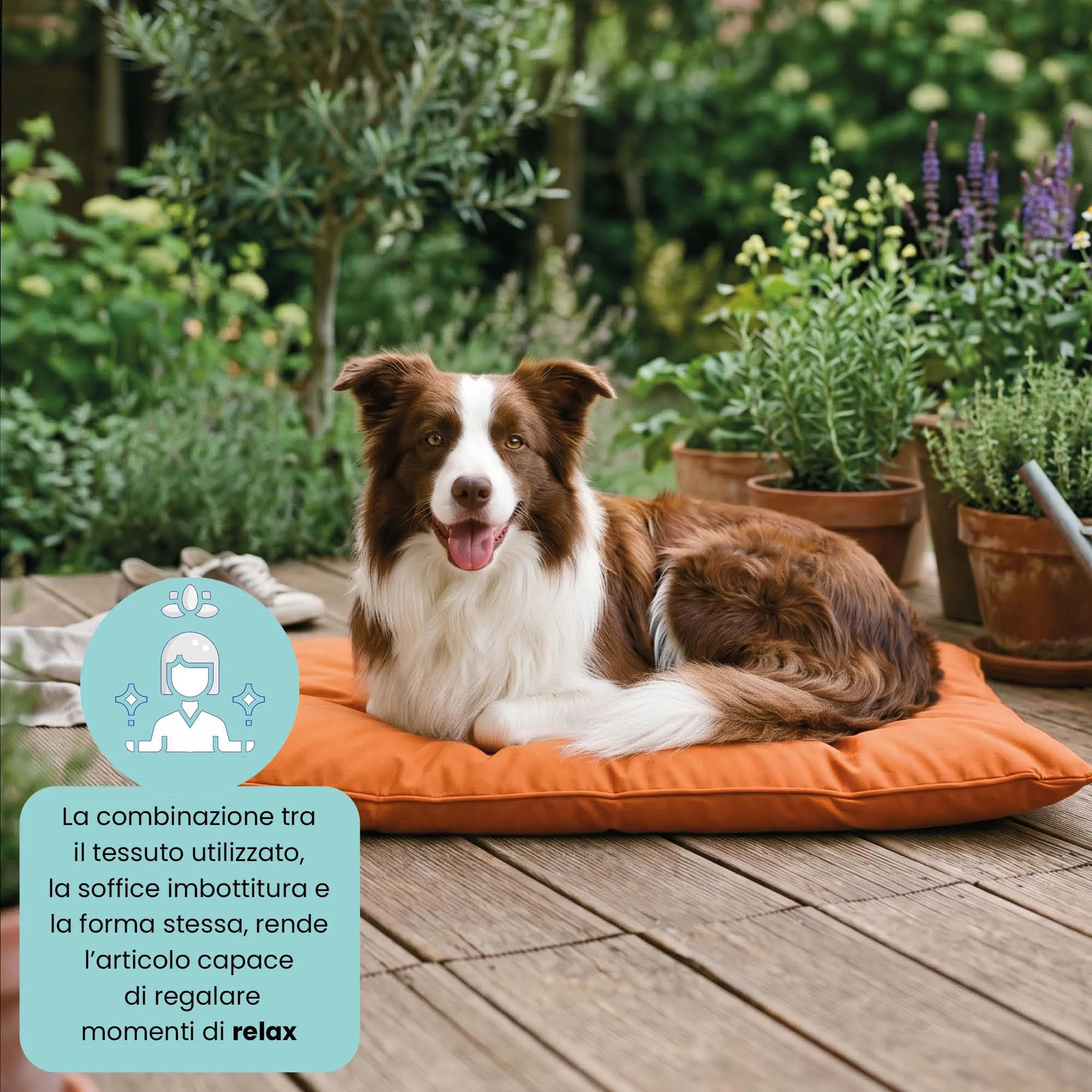 Maxy Cuscinone Cane e Gatto ELEGANT – Cuscino per Animali Domestici Imbottito e Trapuntato, in Microfibra, 60x100 cm, Materassino Morbido e Confortevole per Cani Taglia Piccola/Media/Grande, Arancione - immagine 4