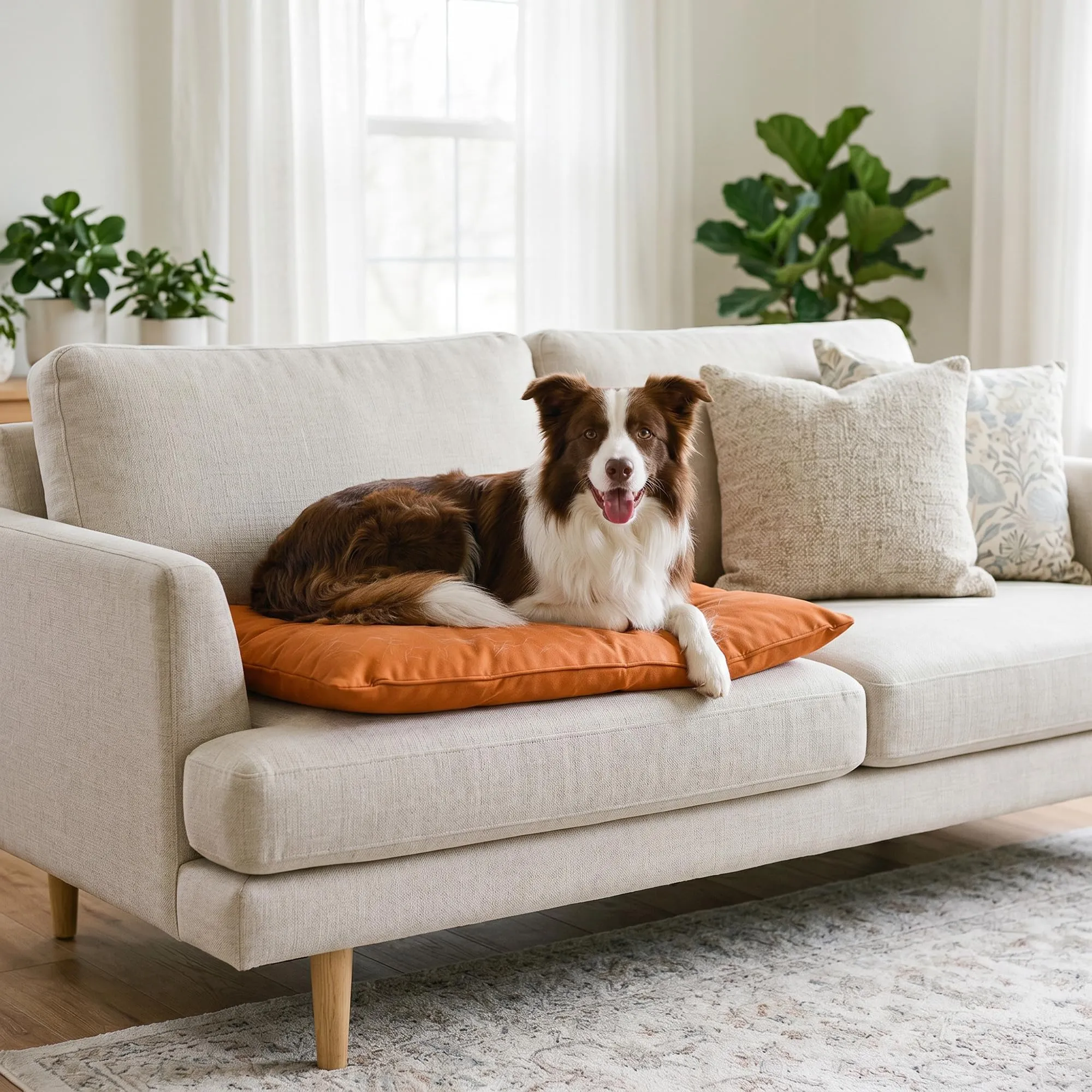 Maxy Cuscinone Cane e Gatto ELEGANT – Cuscino per Animali Domestici Imbottito e Trapuntato, in Microfibra, 60x100 cm, Materassino Morbido e Confortevole per Cani Taglia Piccola/Media/Grande, Arancione - immagine 10