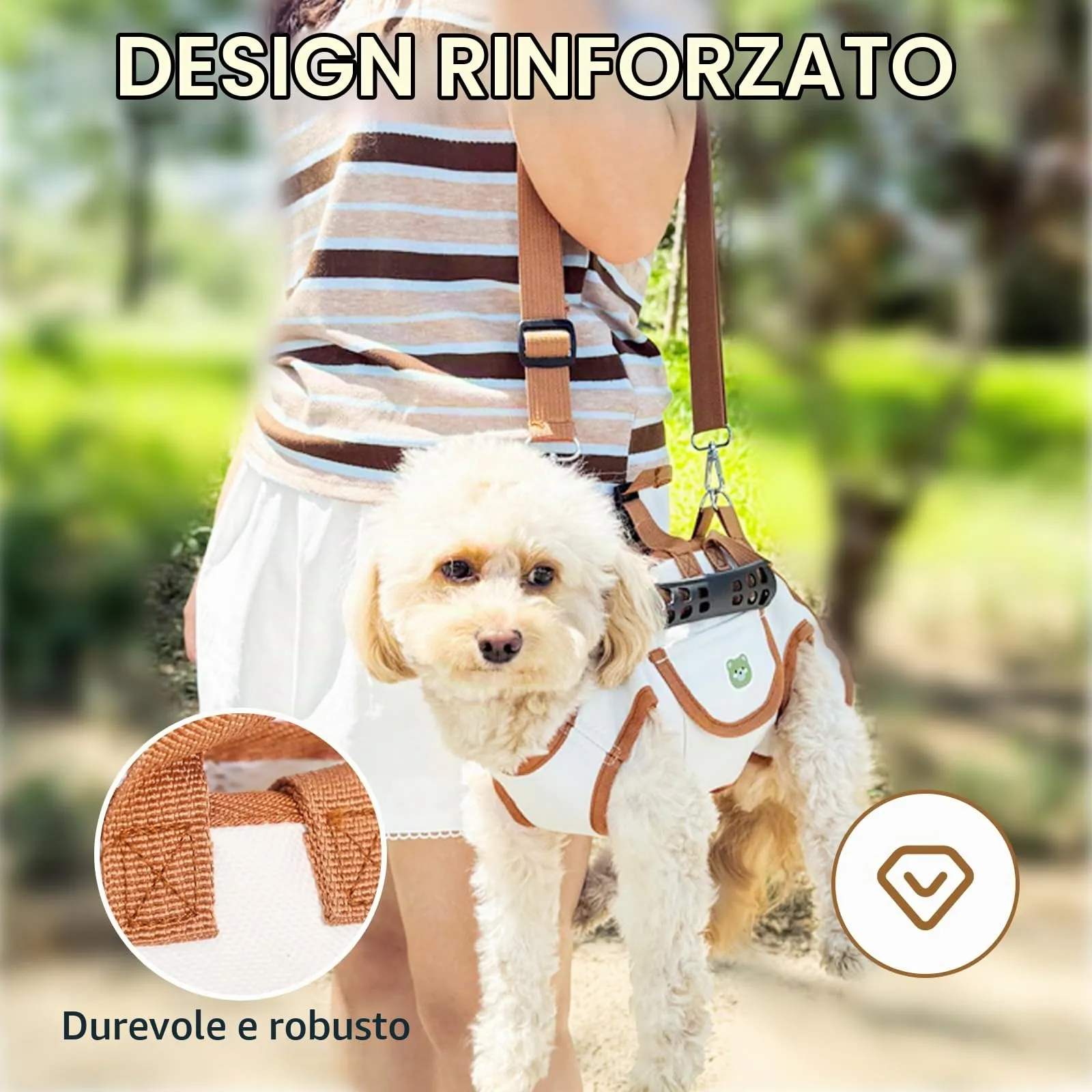 Trasportino Zaino per Cani Fino a 6 kg, Piccola Borsa da Viaggio per Cani,Regolabile Zaino Cane per Cane Gatto Fino a 6kg, per Passeggiata,Viaggio - immagine 6