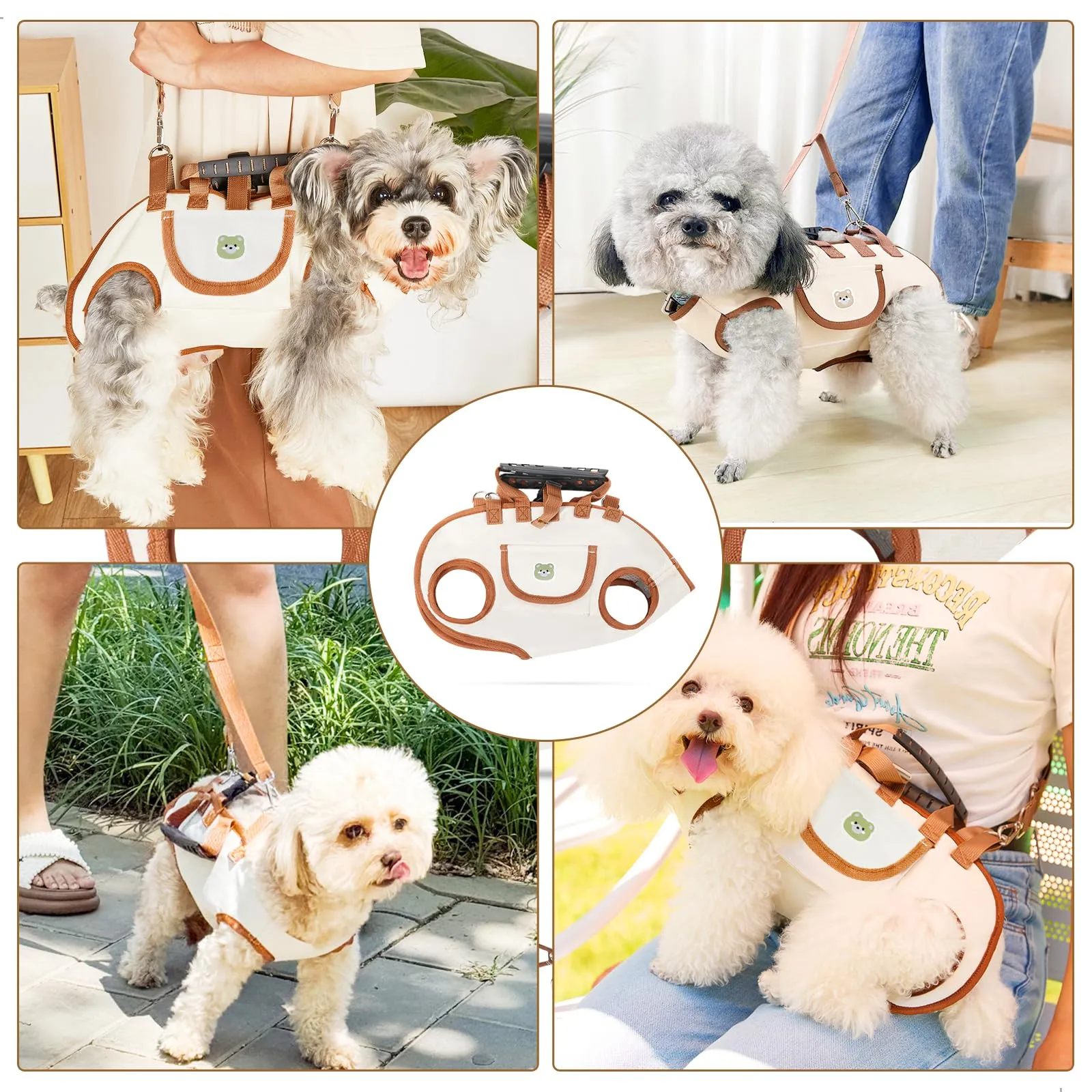 Trasportino Zaino per Cani Fino a 6 kg, Piccola Borsa da Viaggio per Cani,Regolabile Zaino Cane per Cane Gatto Fino a 6kg, per Passeggiata,Viaggio - immagine 8