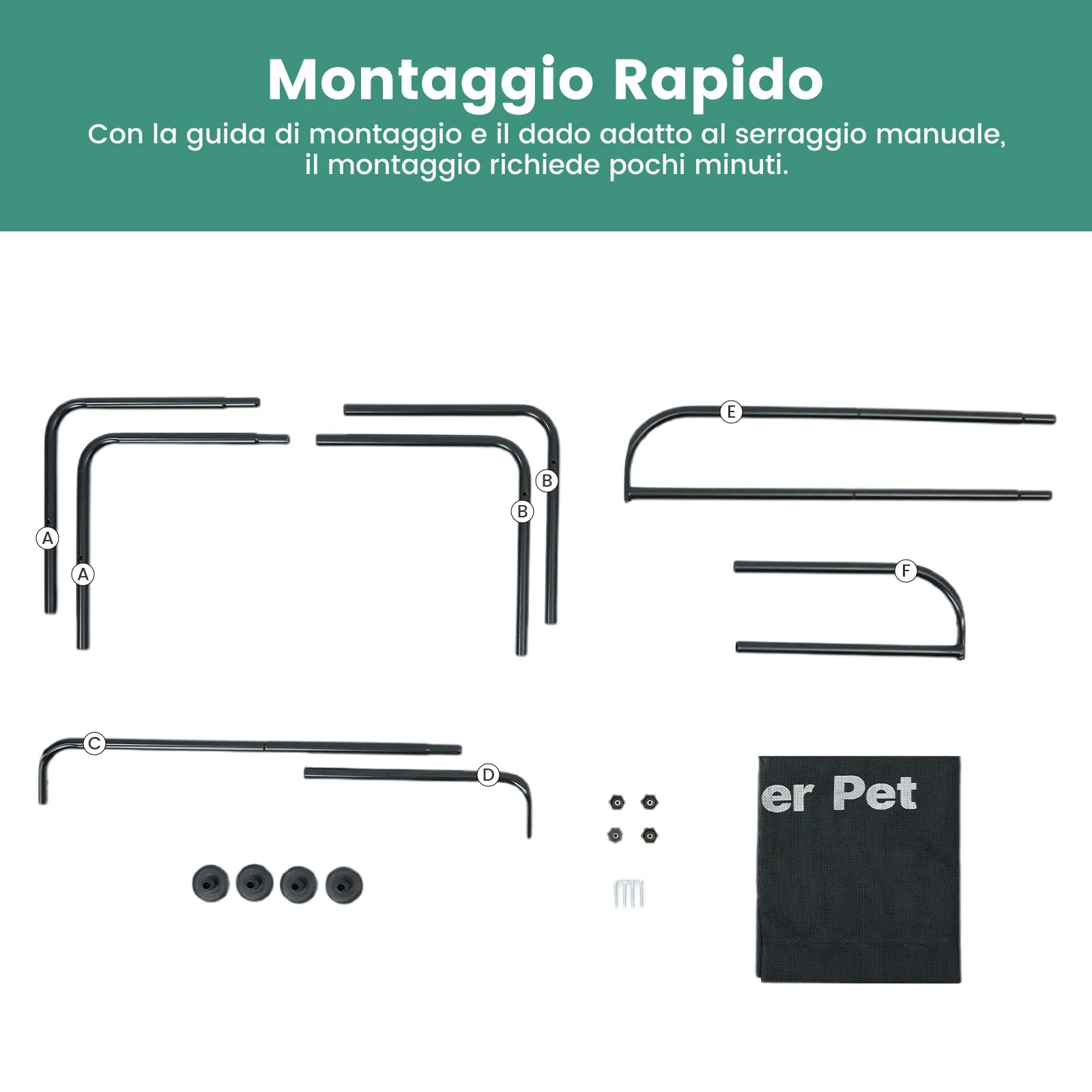 Gardner Pet Letto Rialzato per Cani, 107 x 76 x 31 cm, Grigio - immagine 8