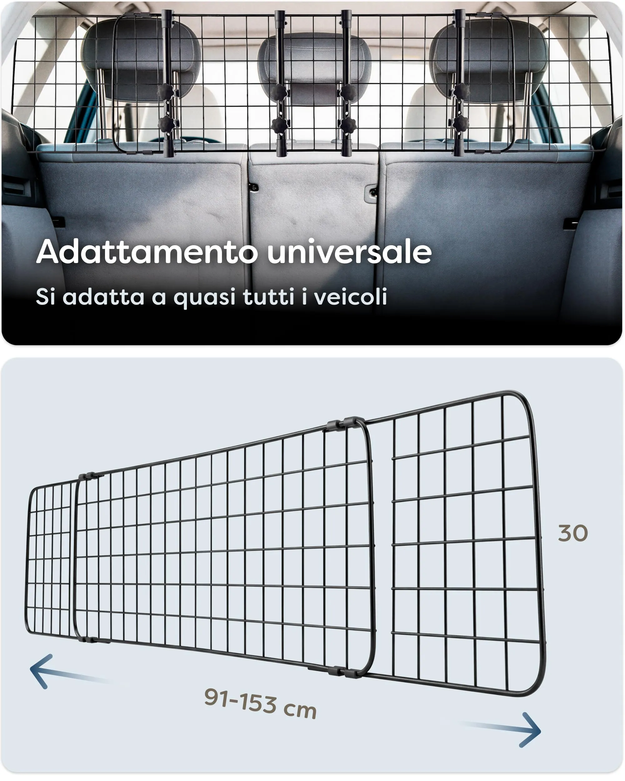 Knupis Divisorio Auto per Cani Universale – Griglia Auto per Cani - immagine 2