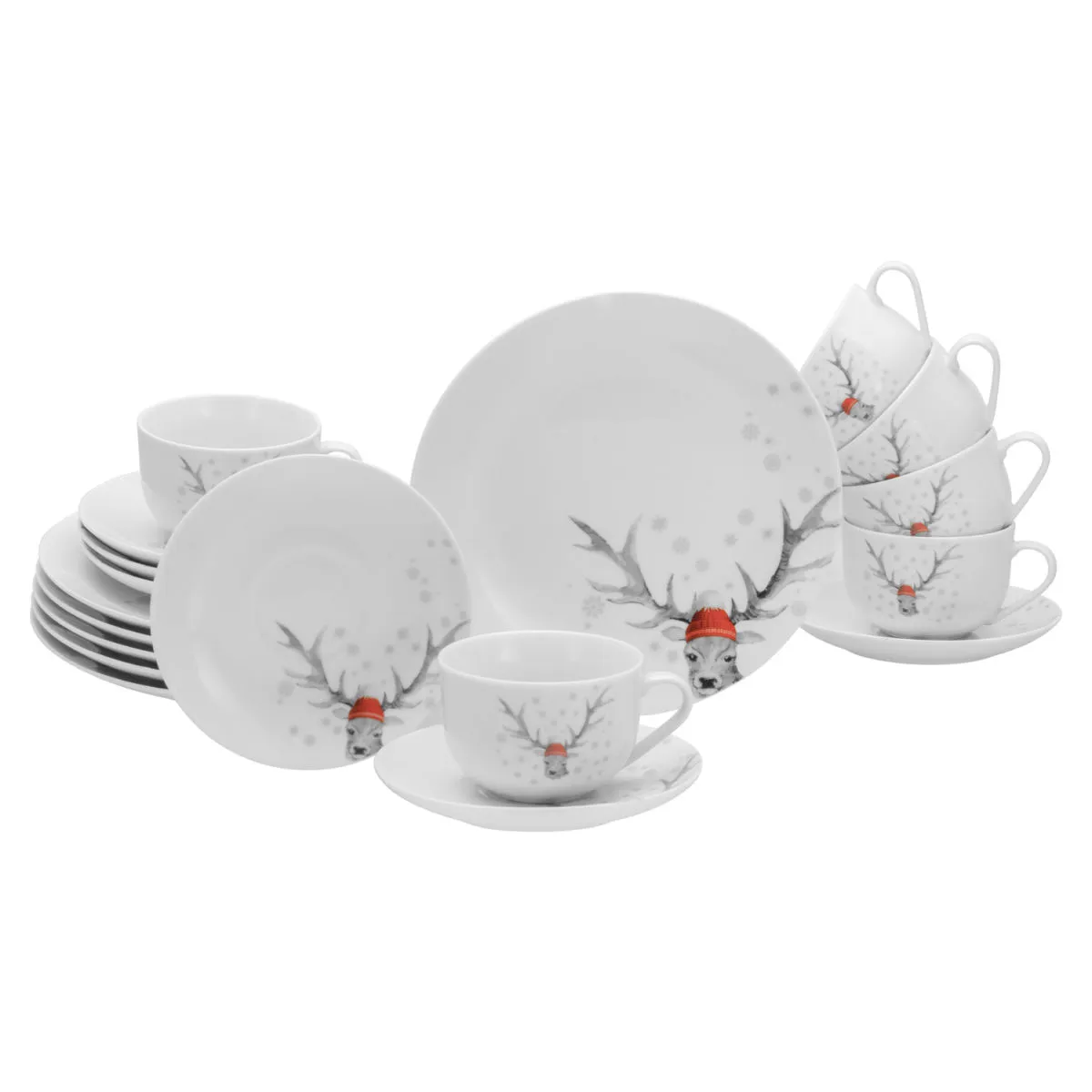 CreaTable Cervo (forma Luna) - servizio da caffè 18 pezzi; bianco - immagine 1
