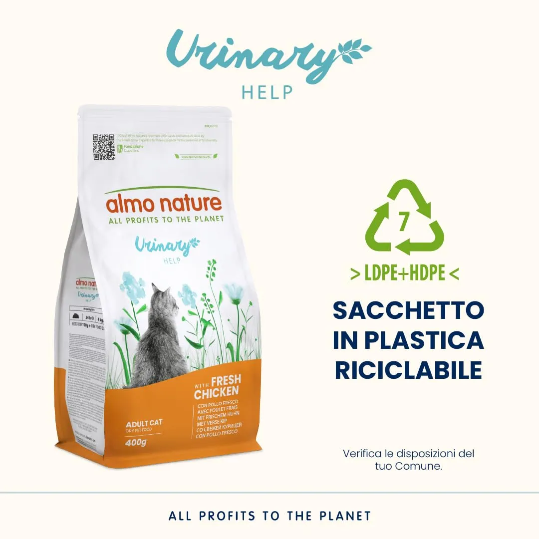 Almo Nature Urinary Help - Crocchette Gatto con Pollo Fresco - Supporto al Sistema Urinario con Glucosamina e Ridotti Livelli di Magnesio, Calcio e Fosforo - Sacco da 400g - immagine 4