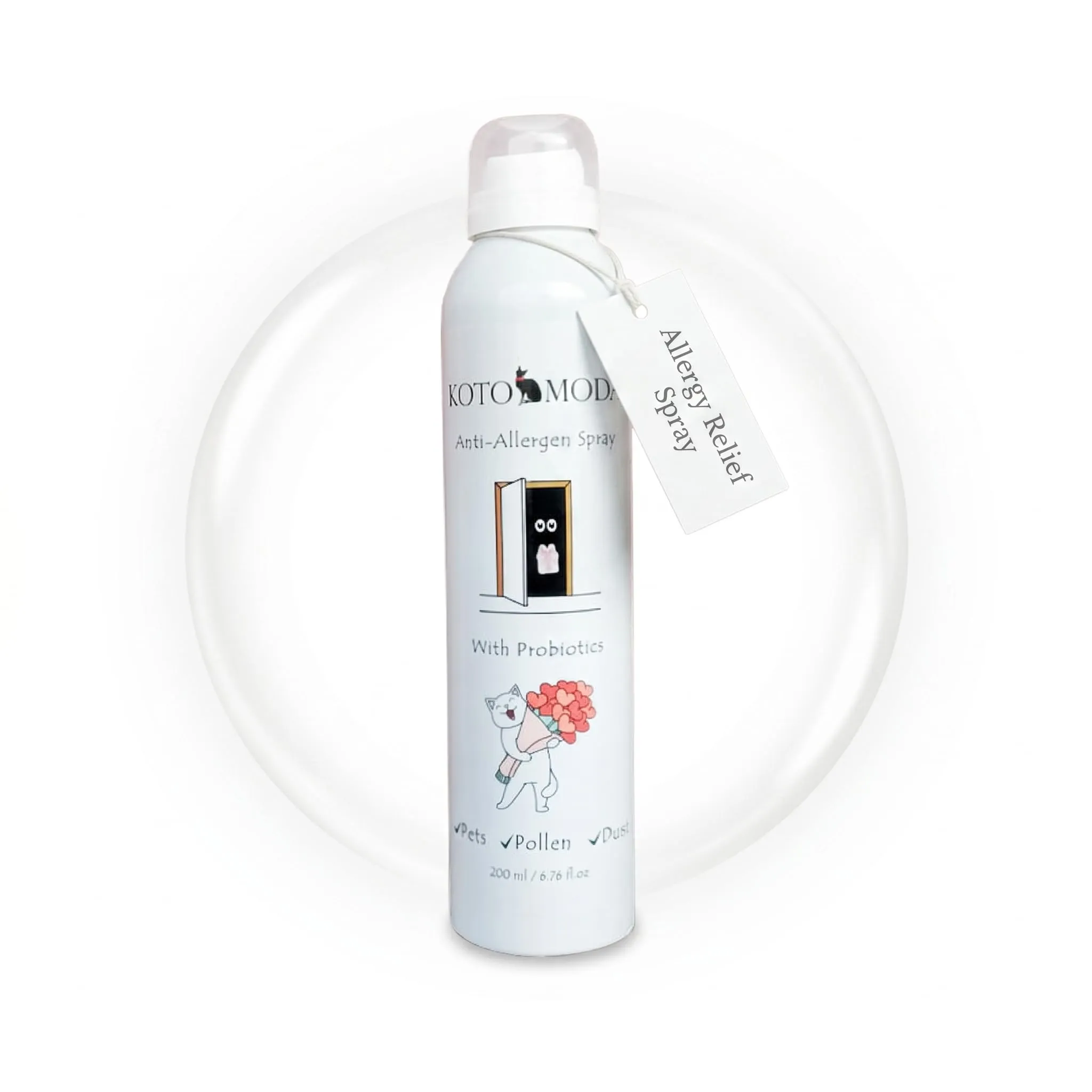 Kotomoda Spray Probiotico Antiallergico per Proprietari di Gatti 200 ml — Neutralizza l'Allergene Fel d 1 su Tappeti, Divani e Biancheria — Sicuro per Gatti, Cani e Bambini — Formula Biotecnologica - immagine 1