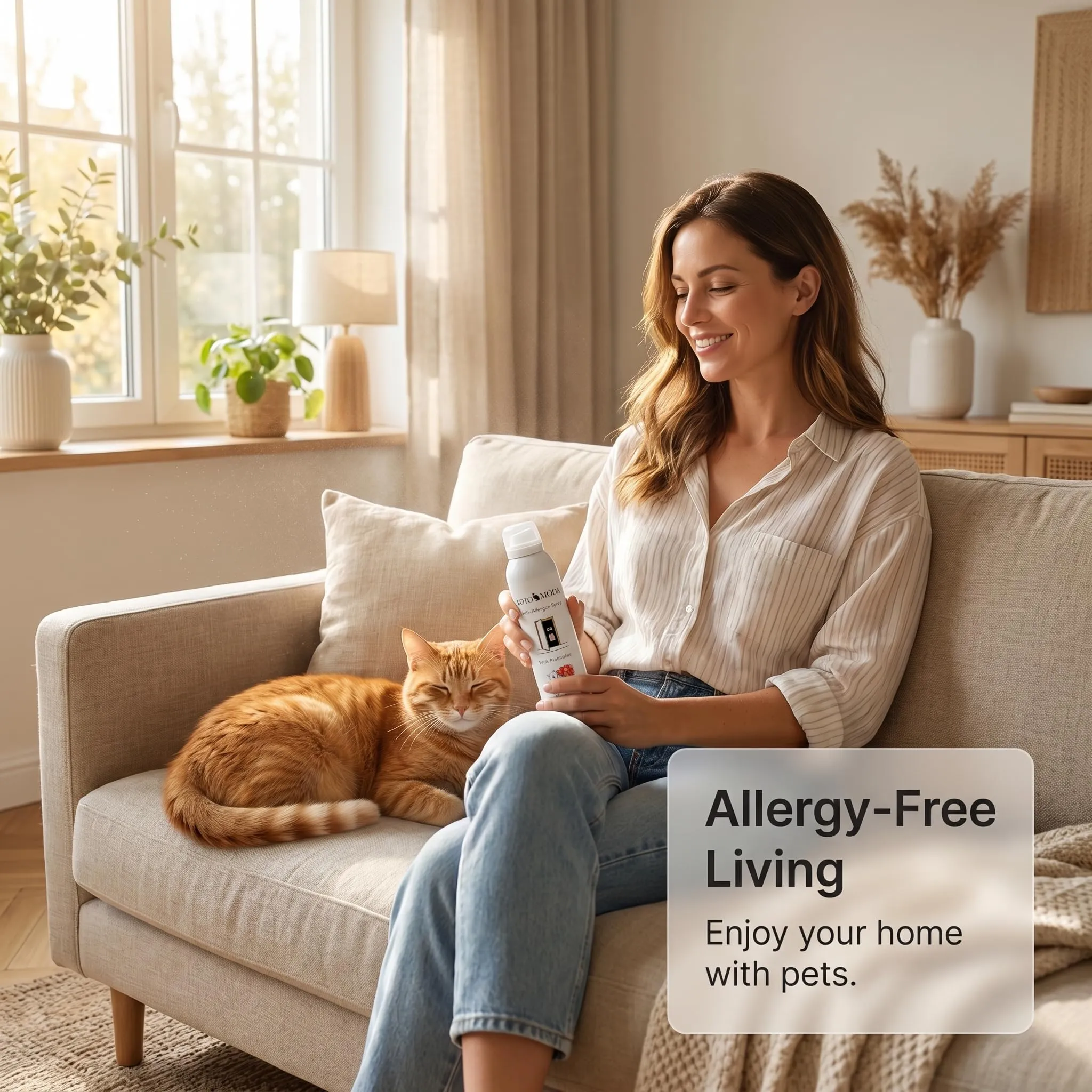 Kotomoda Spray Probiotico Antiallergico per Proprietari di Gatti 200 ml — Neutralizza l'Allergene Fel d 1 su Tappeti, Divani e Biancheria — Sicuro per Gatti, Cani e Bambini — Formula Biotecnologica - immagine 6