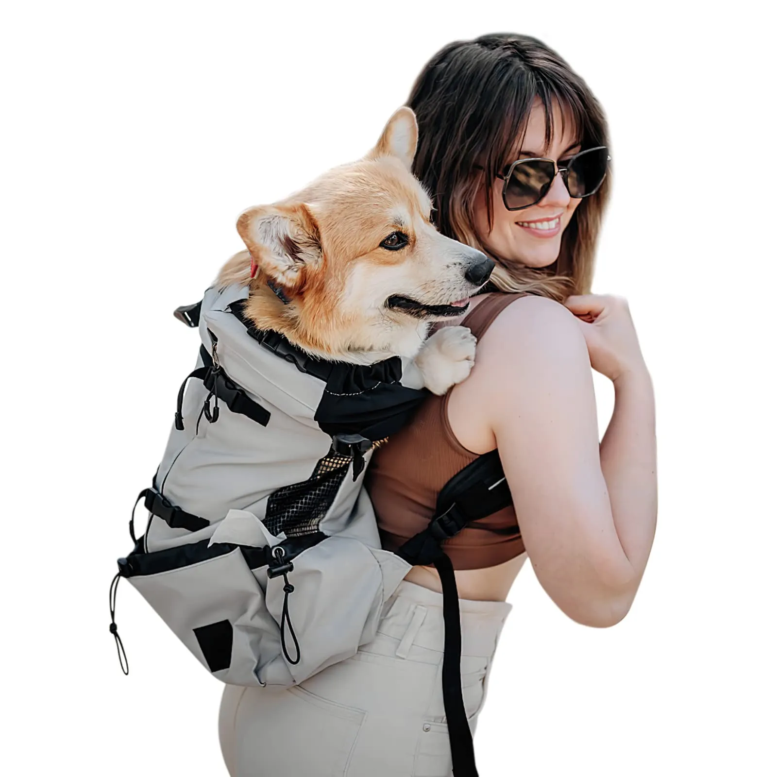 Galatée Zaino Per Cani, Zaino Per Cani Regolabile Portatile, Zaino Per Trasportini Ventilato, Zaino Per Animali Domestici Per Passeggiate All'Aperto Escursionismo Alpinismo Viaggi(M, Grigio) - immagine 1