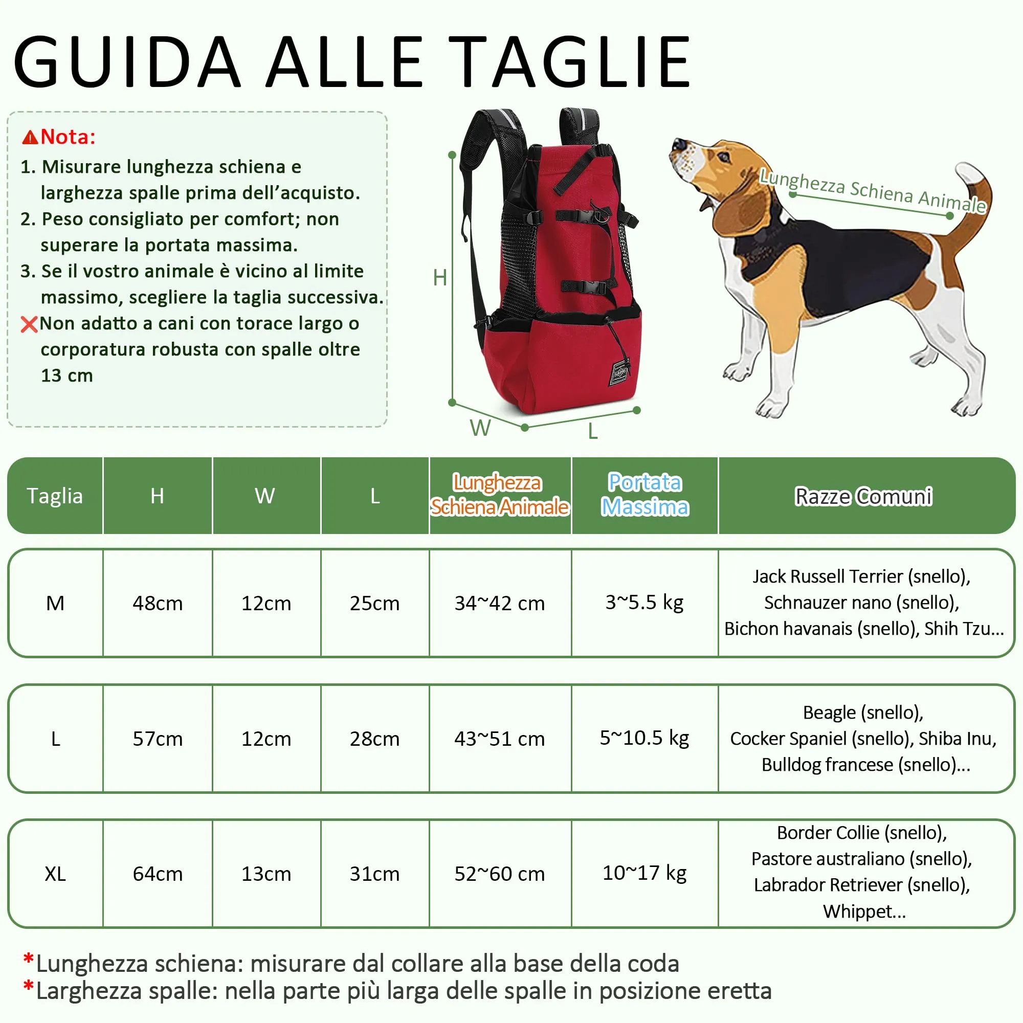 ALLSOPETS Zaino per Cani, Zaino Porta Cane Portatile, Rosso Gemma, L - immagine 3