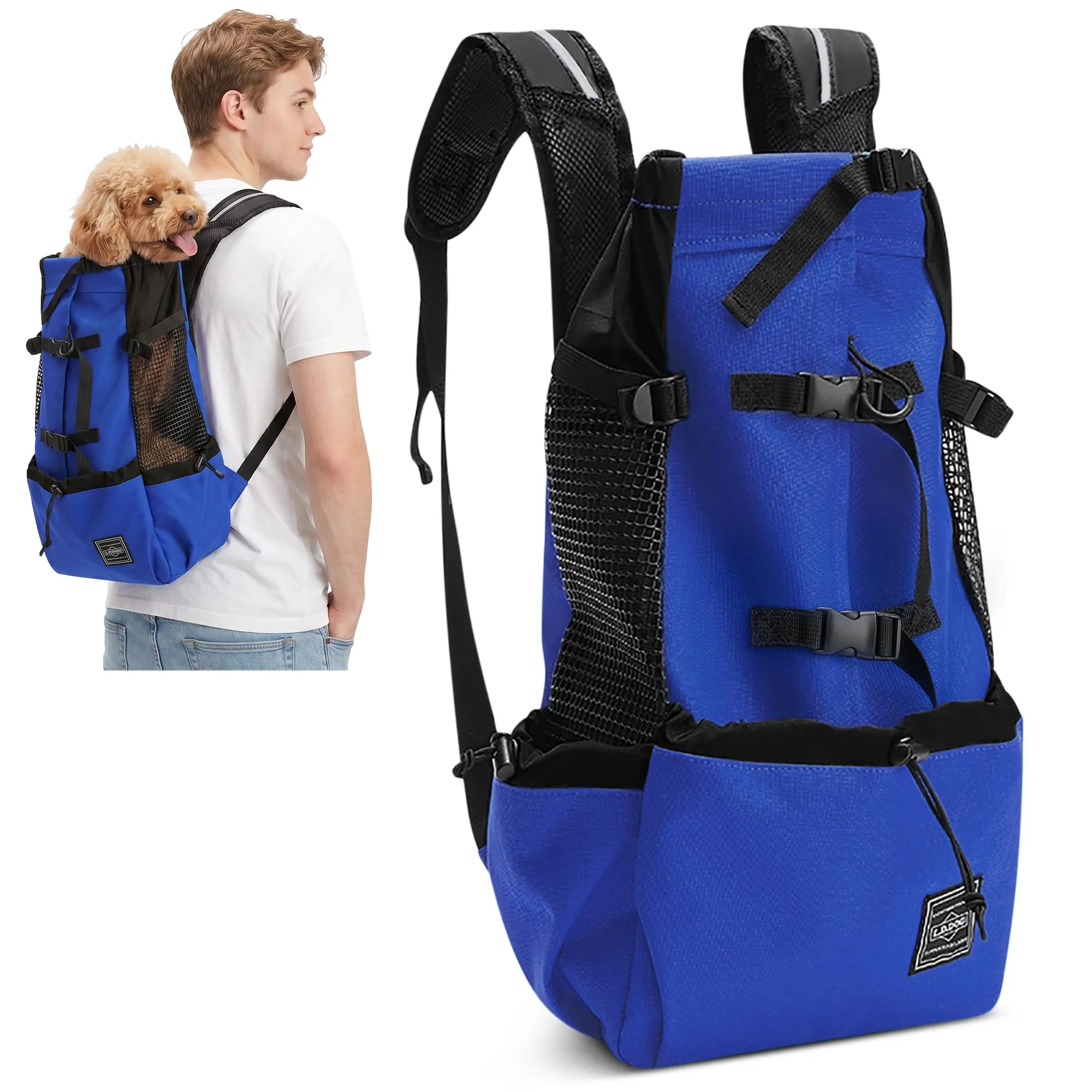 ALLSOPETS Zaino per Cani, Zaino Porta Cane Portatile, Blu Mezzanotte, XL - immagine 1