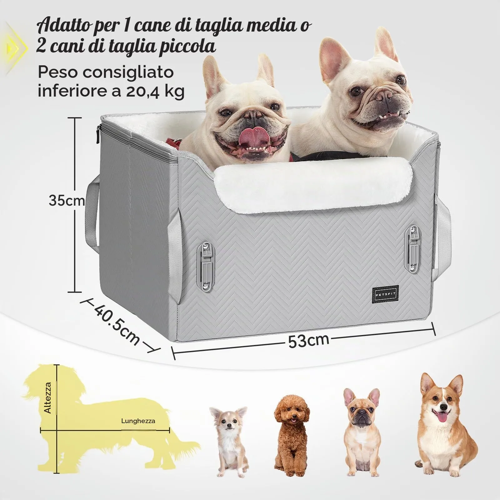 Petsfit Seggiolini auto per cani con fibbie di fissaggio per cintura di sicurezza, impermeabile, in pelle PU, con guinzaglio a clip, per animali domestici di piccola taglia fino a 12kg - immagine 5