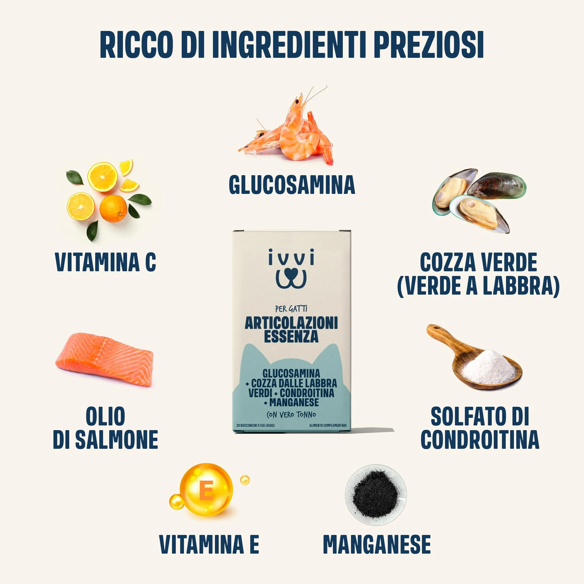 ivvi Articolazioni Essenza per Gatti – Crema Funzionale con glucosamina, condroitina, cozza Verde e Olio di Salmone – Supporto articolare – 30x15g – con Vero tonno - immagine 2