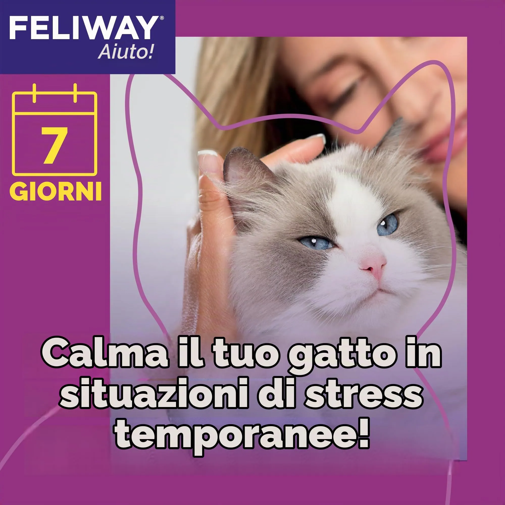 FELIWAY Help! - Diffusore + Ricarica feromoni lenitivi per Gatti (Durata 7 Giorni). Aiuta a calmare Il Tuo Gatto Durante situazioni di Stress Puntuale. Consigliato dai veterinari. - immagine 2