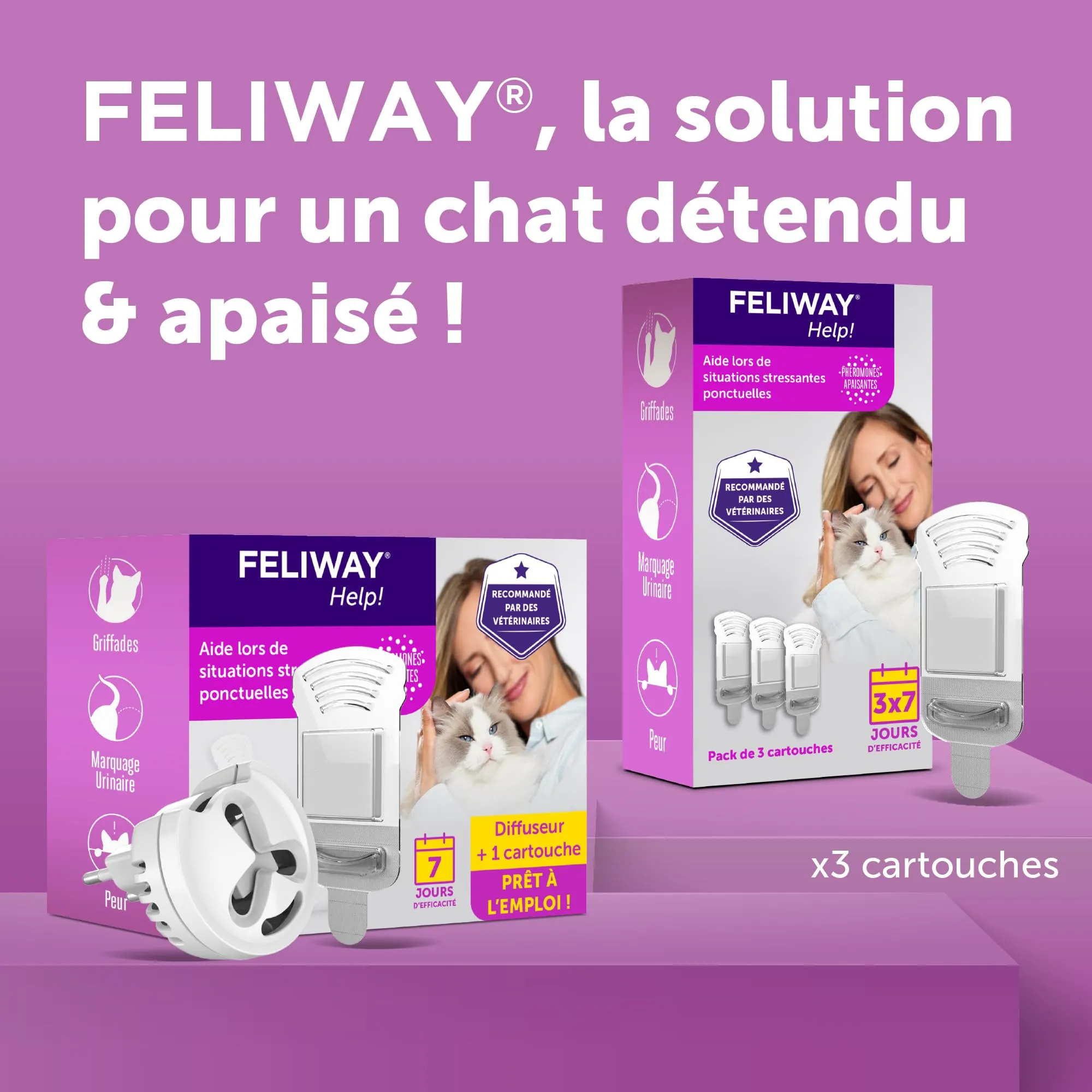 FELIWAY Help! - Diffusore + Ricarica feromoni lenitivi per Gatti (Durata 7 Giorni). Aiuta a calmare Il Tuo Gatto Durante situazioni di Stress Puntuale. Consigliato dai veterinari. - immagine 9