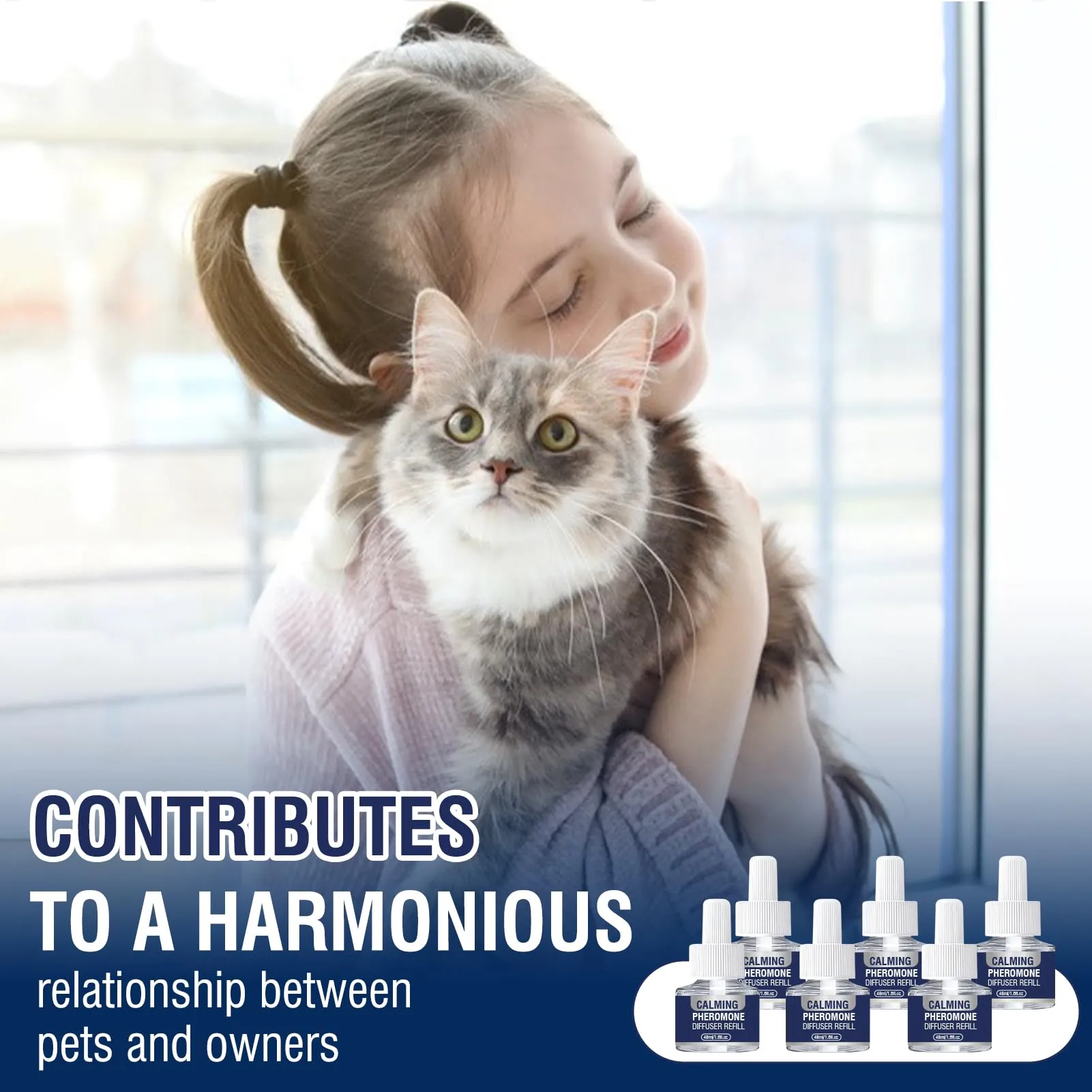 Feromoni Gatto Per Gatti Diffusore Tranquillante Di Calmante Antistress Repellente Per Gatti Irrequieti Feromoni Felini Feromoni Rilassanti E Tranquillanti Rilassanti 6x Ricariche Da 48 Ml Insapore - immagine 9