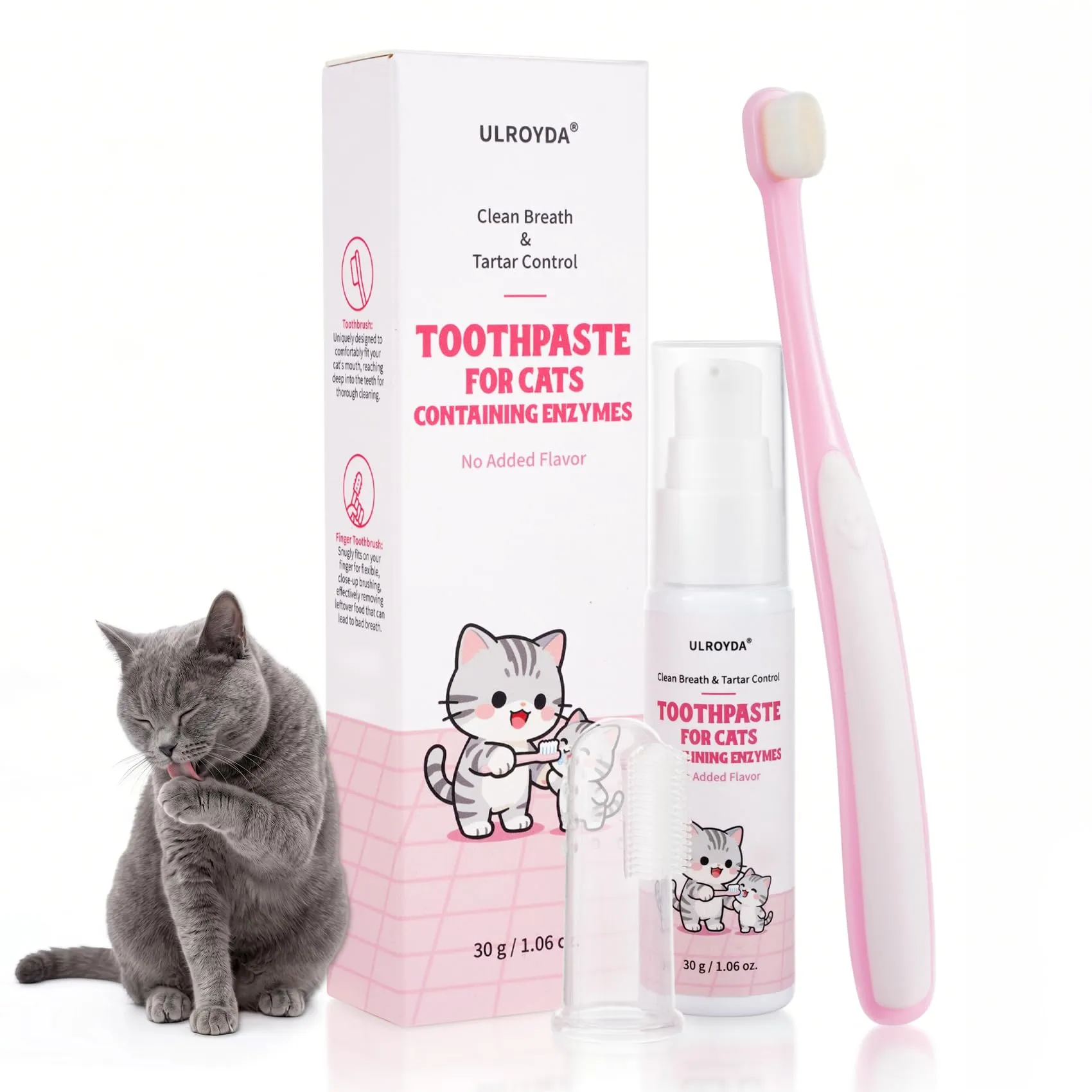 ulroyda Dentifricio Enzimatico per Gatti, Kit per l'Igiene Orale, 30 g - immagine 1