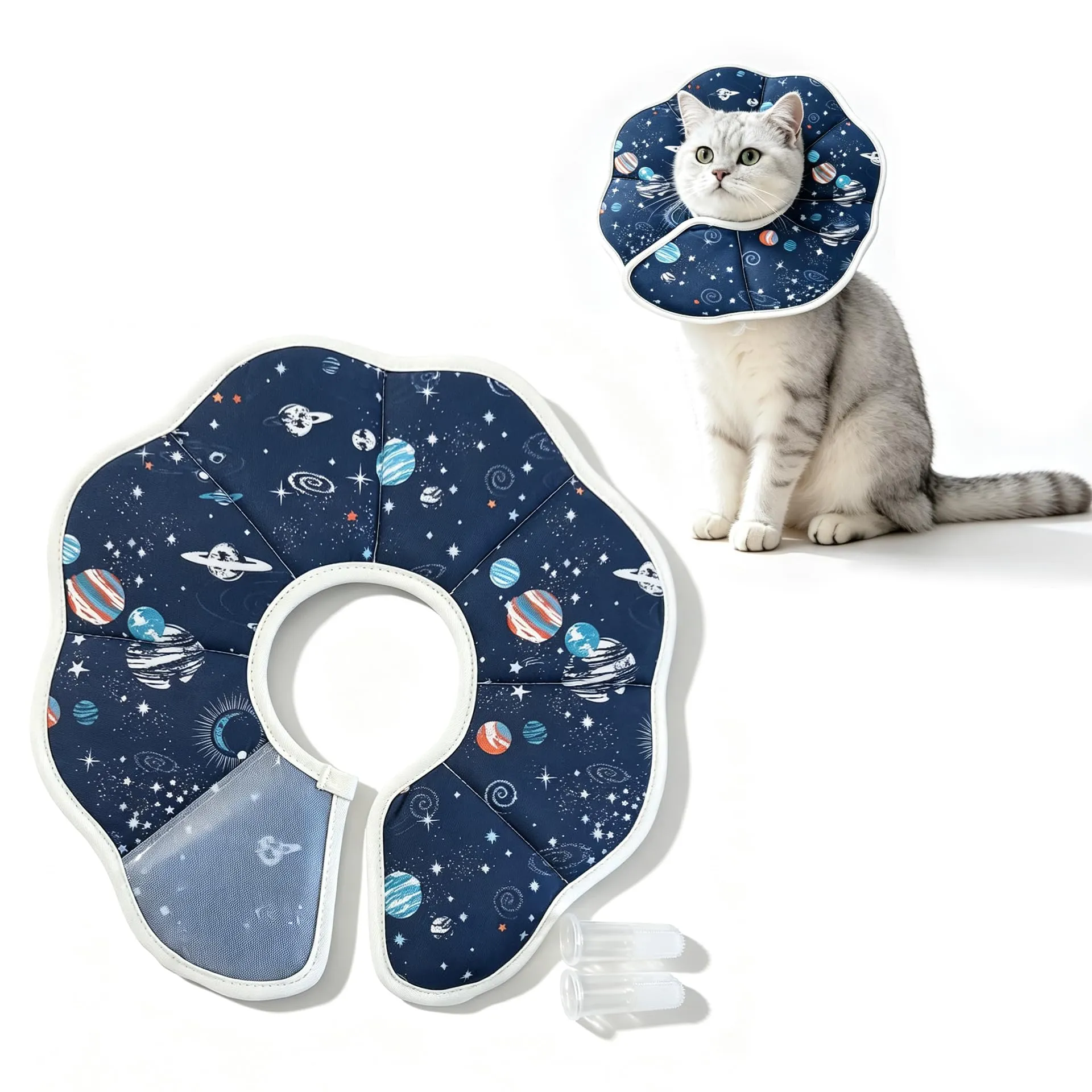 Gnovldg Collare Protettivo Gatto, Collare Elisabettiano Gatto Regolabile - immagine 1