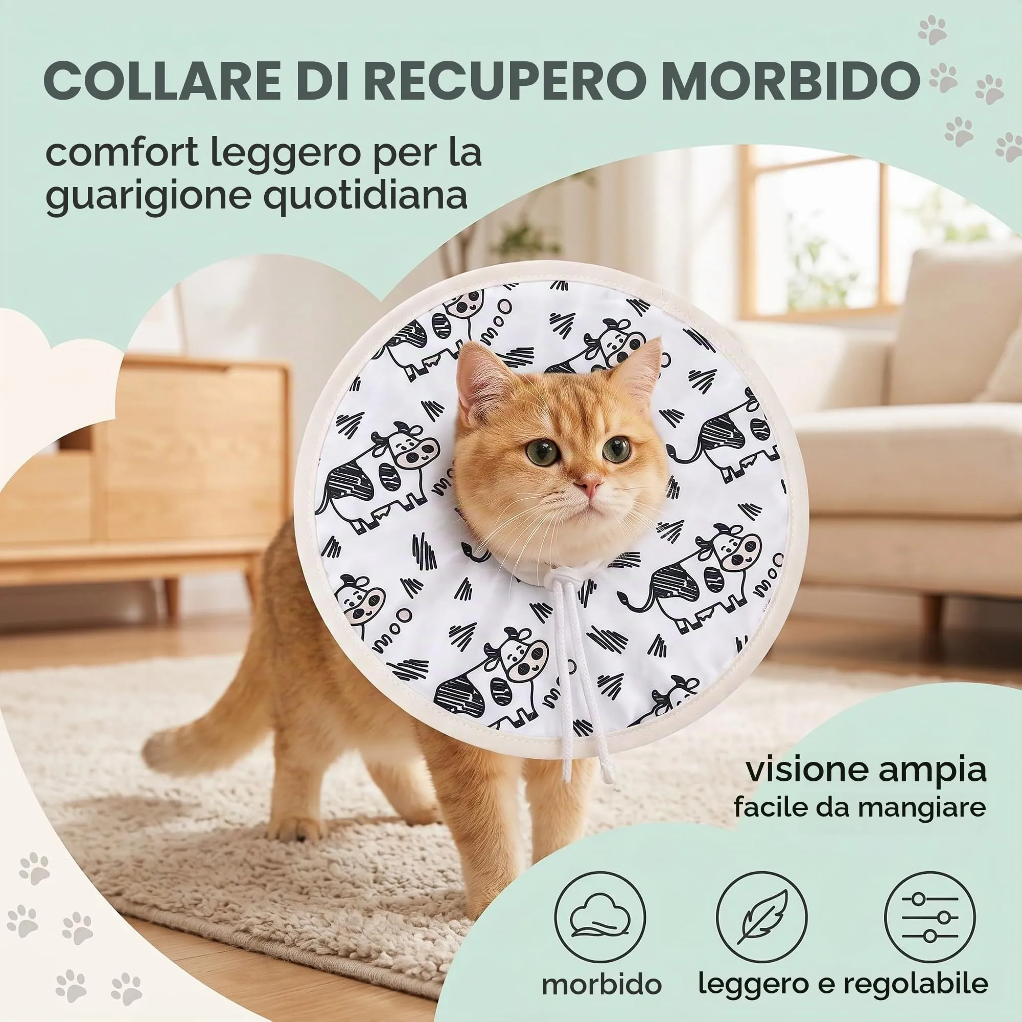 ZFUKKY 1 pcs Collare di Recupero per Gatti, Morbido Collo del Cono del Gatto, Collare elisabettiano per gatto morbido, Collare Protettivo per Gatti Collare Elisabettiano per Gattini Cuccioli Dopo - immagine 2