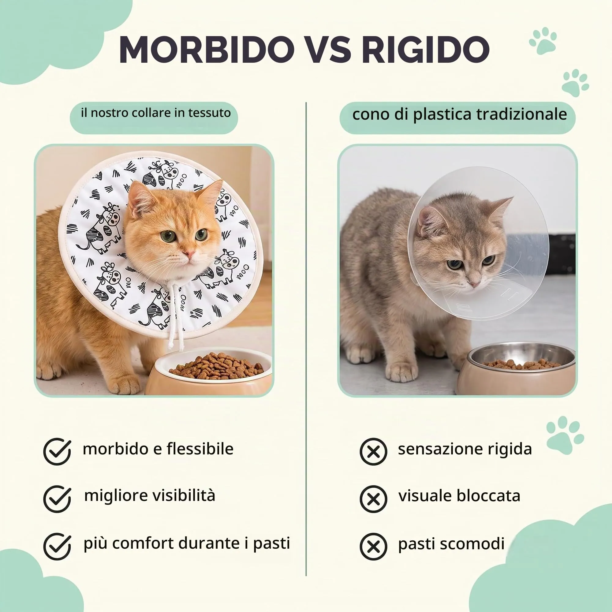 ZFUKKY 1 pcs Collare di Recupero per Gatti, Morbido Collo del Cono del Gatto, Collare elisabettiano per gatto morbido, Collare Protettivo per Gatti Collare Elisabettiano per Gattini Cuccioli Dopo - immagine 6