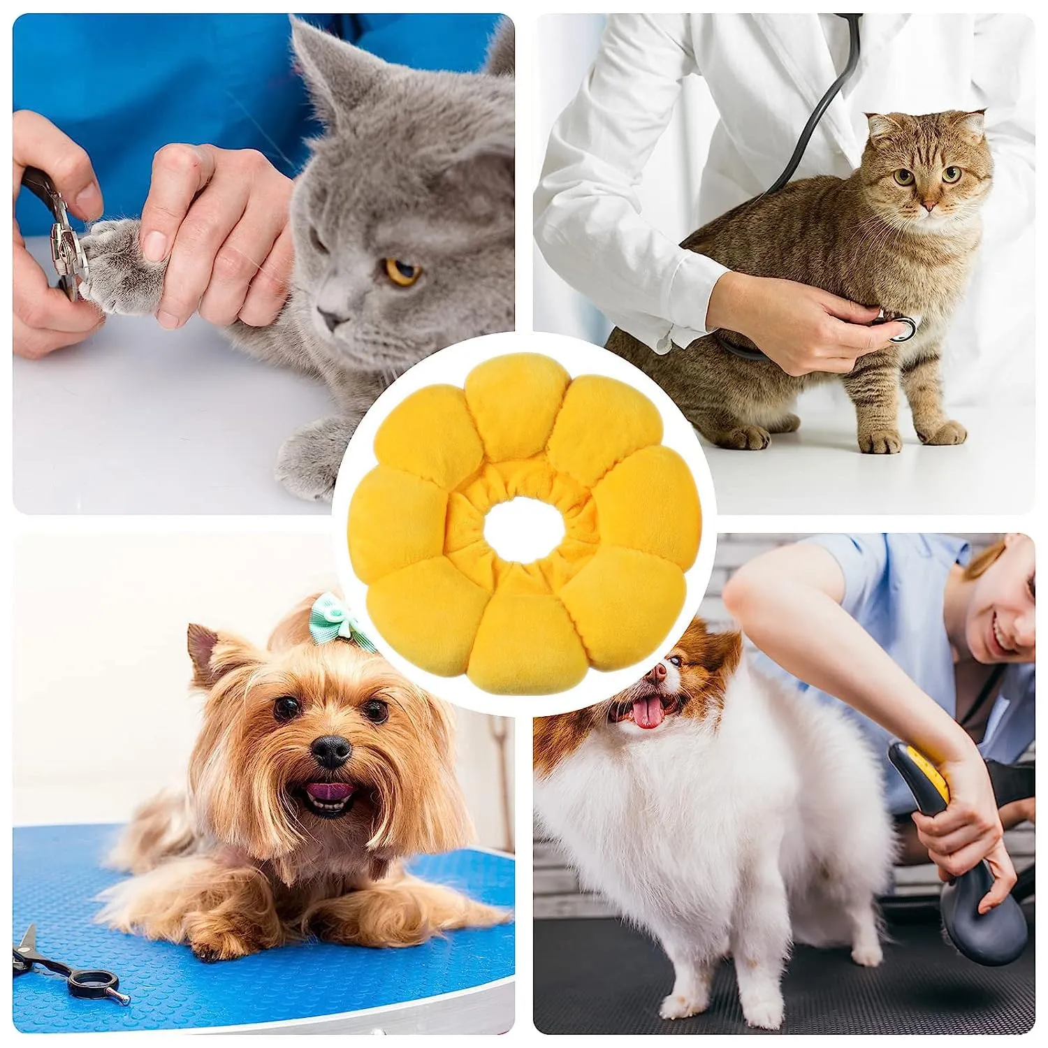 LATRAT Collare di Protezione Regolabile per Gatto e Piccolo Cane - Collaretto Girasole per Recupero e Guarigione delle Ferite Dopo Chirurgia, Taglia S - immagine 6