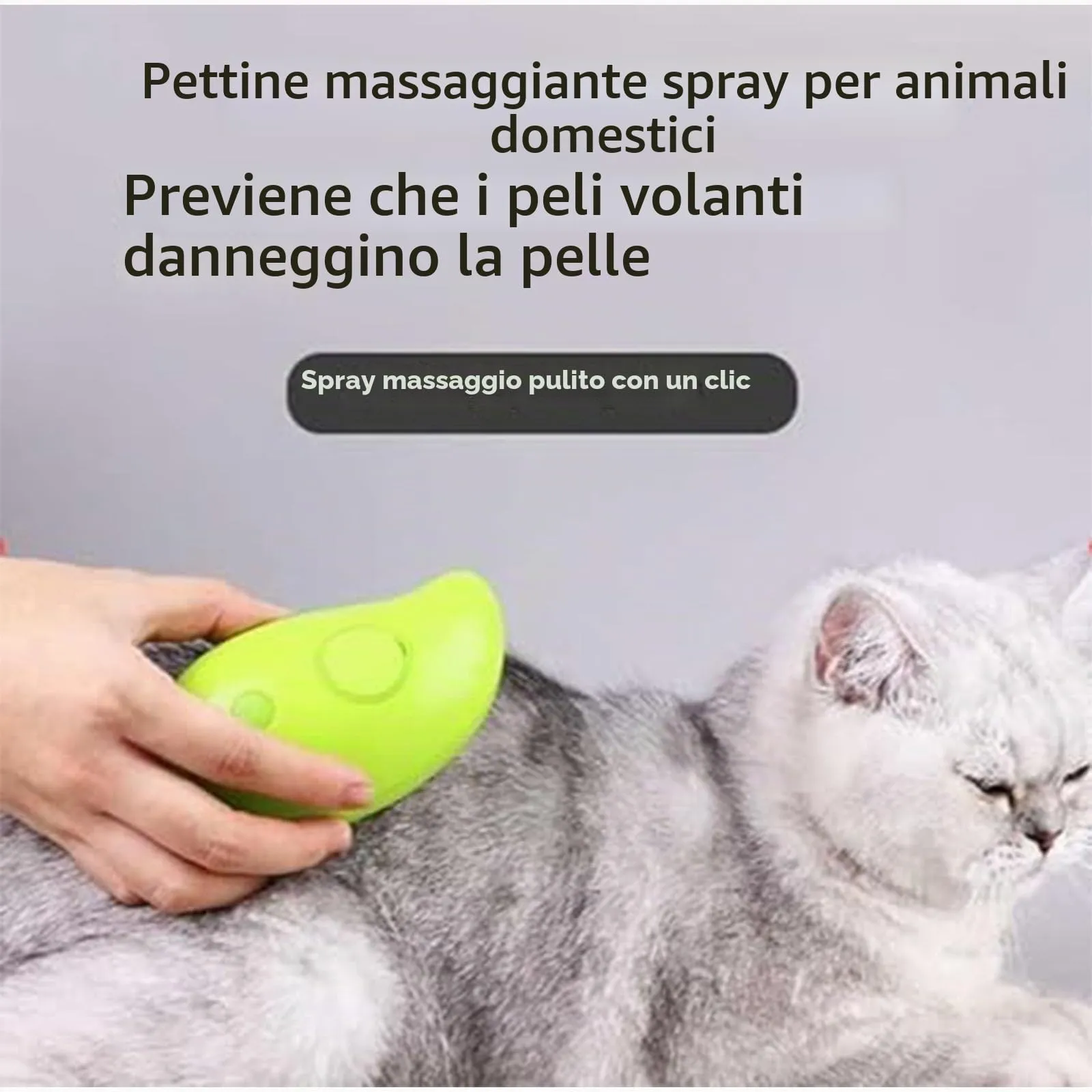 3 in 1 spazzola vapore del gatto, per lo spargimento, per la cura di cani a pelo lungo o corto-Yellow - immagine 2