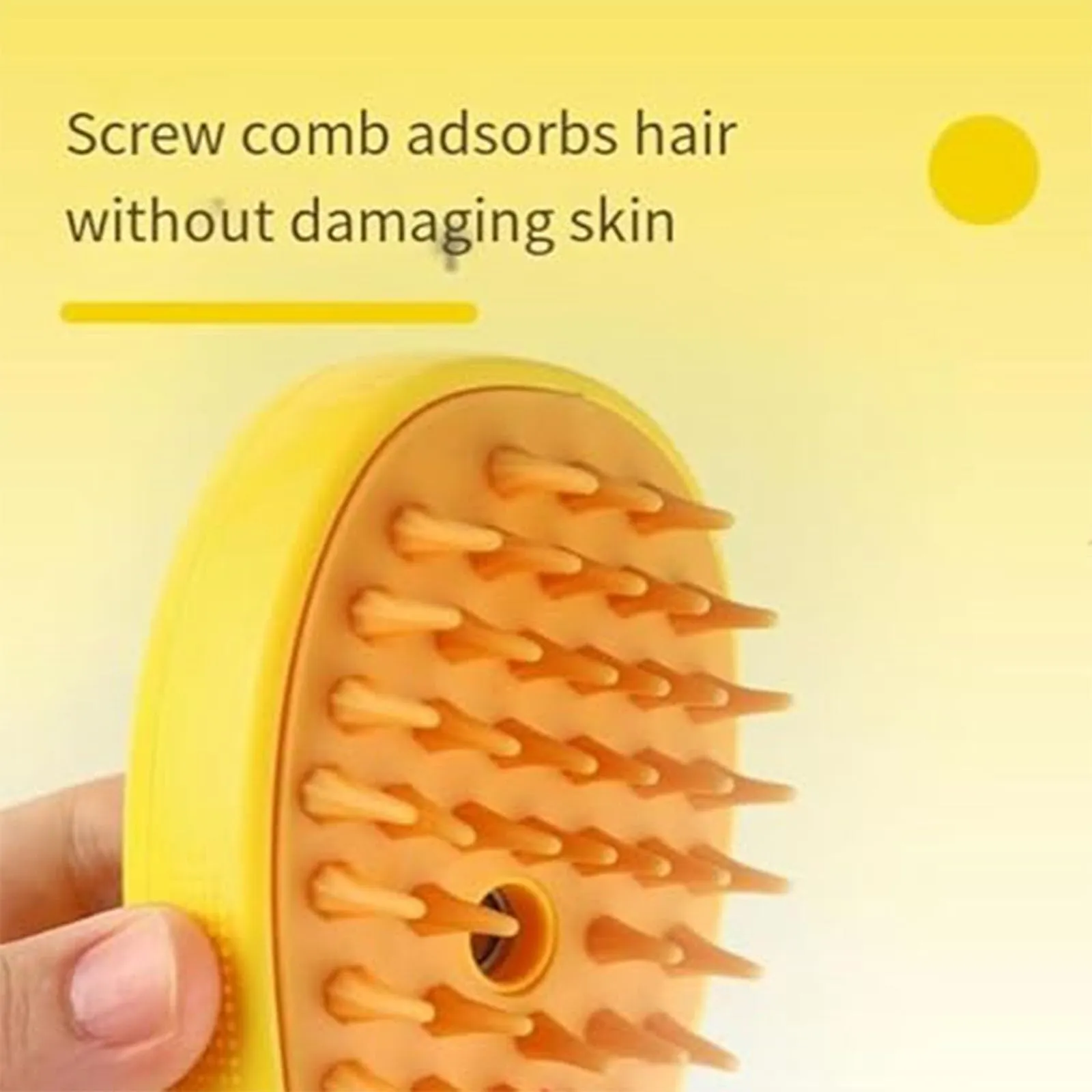 3 in 1 spazzola vapore del gatto, per lo spargimento, per la cura di cani a pelo lungo o corto-Yellow - immagine 4