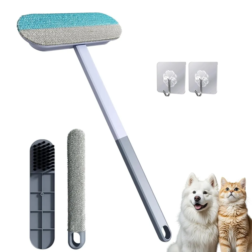 Togli Peli Animali 4 in 1 Manico Extra Iungo Riutilizzabile Spazzola Peli Gatto Adatto Per Mobili Tappeti Abbigliamento Biancheria Da Ietto Remover Gatto - immagine 1