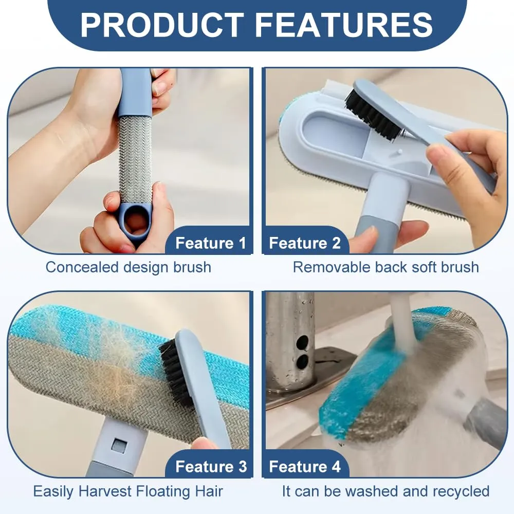 Togli Peli Animali 4 in 1 Manico Extra Iungo Riutilizzabile Spazzola Peli Gatto Adatto Per Mobili Tappeti Abbigliamento Biancheria Da Ietto Remover Gatto - immagine 5