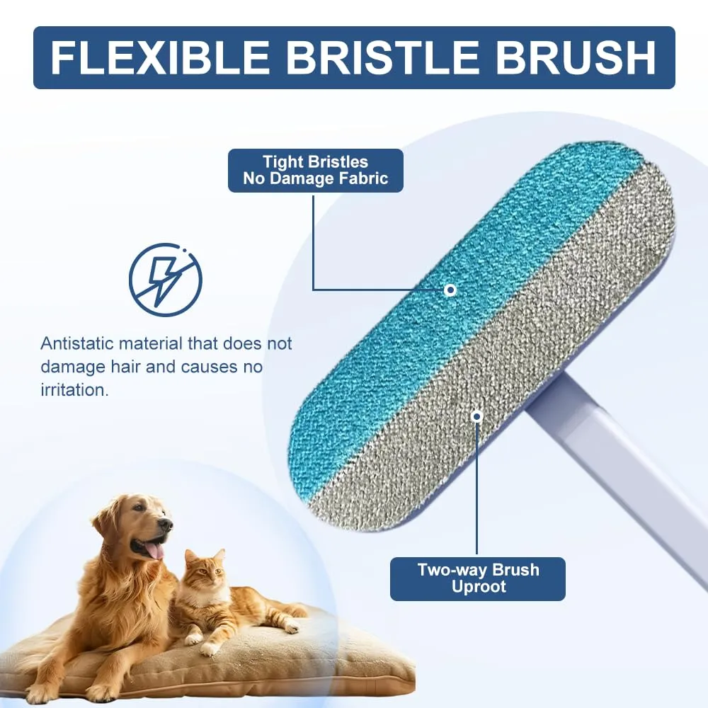 Togli Peli Animali 4 in 1 Manico Extra Iungo Riutilizzabile Spazzola Peli Gatto Adatto Per Mobili Tappeti Abbigliamento Biancheria Da Ietto Remover Gatto - immagine 6