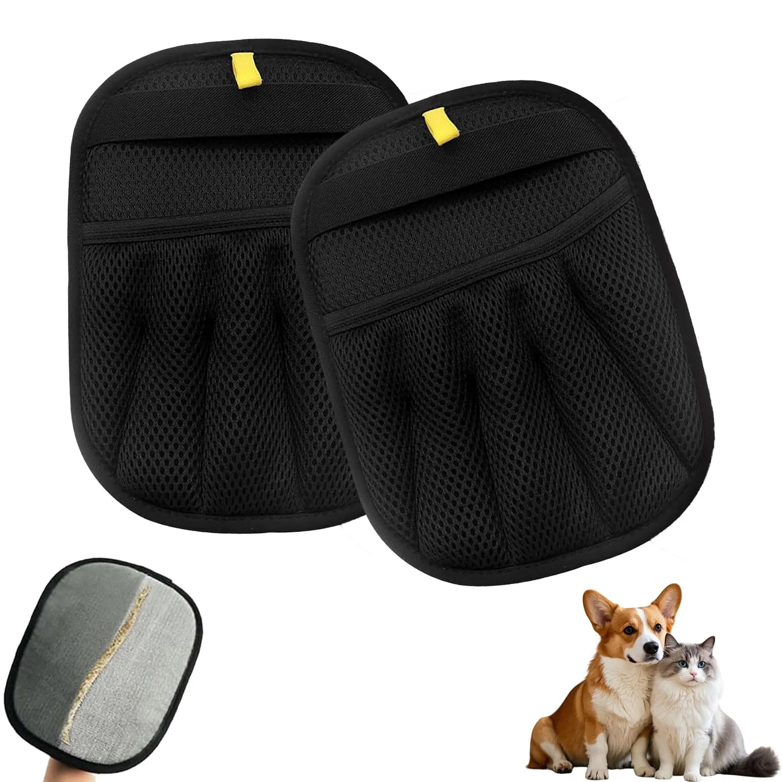 Mizijia 2 Pezzi Pet Hair Remover Glove, Yomi Pet Guanto, Guanto Elettrostatico Peli Gatto, Guanto Rimuovi Peli Animali, Double-Sided Magnetico Pet Hair Remover Glove - immagine 1