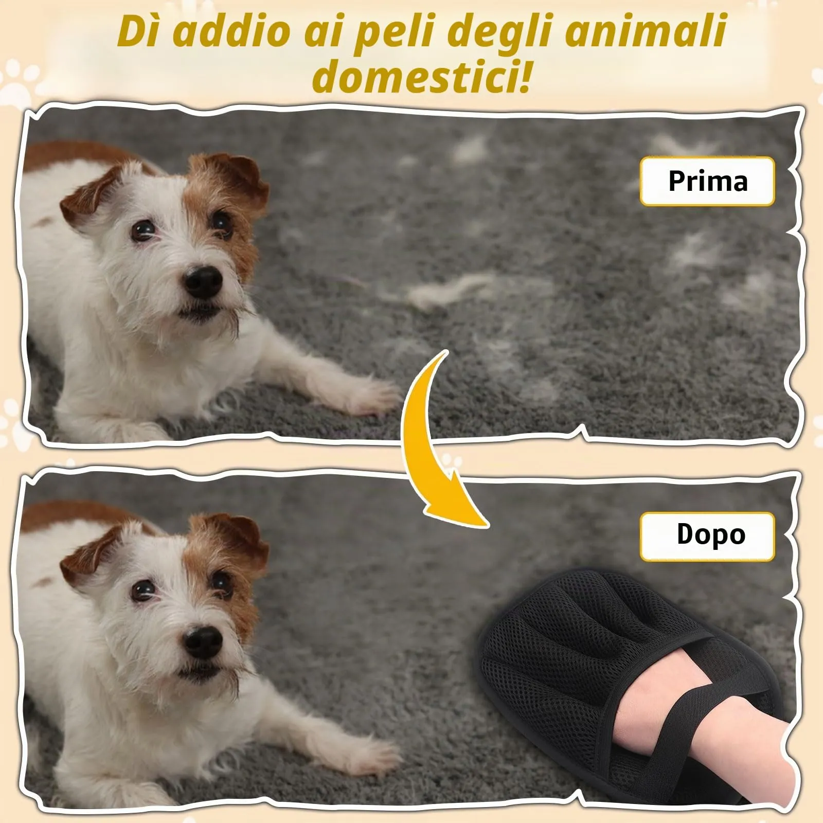 Mizijia 2 Pezzi Pet Hair Remover Glove, Yomi Pet Guanto, Guanto Elettrostatico Peli Gatto, Guanto Rimuovi Peli Animali, Double-Sided Magnetico Pet Hair Remover Glove - immagine 4