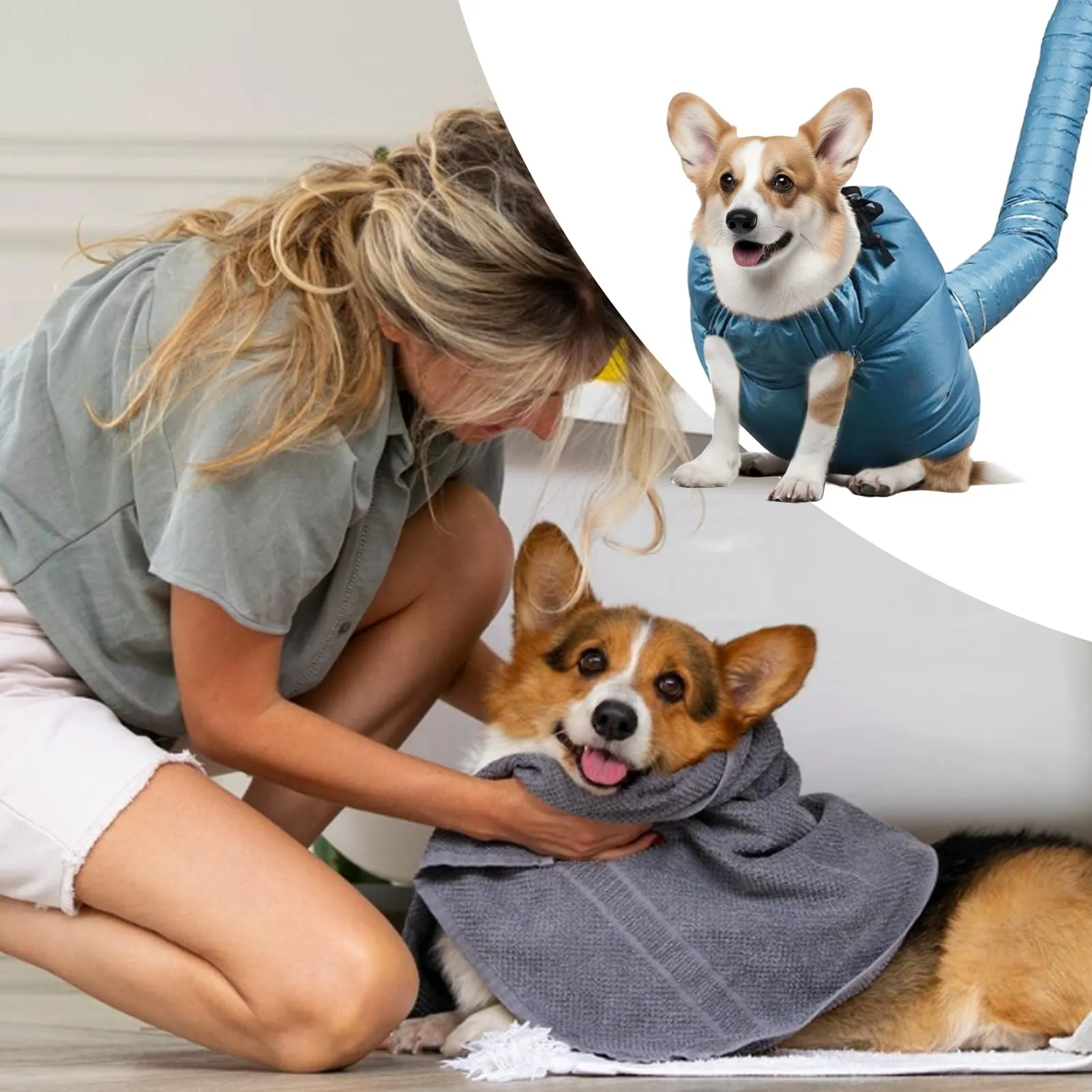 Sacca Asciugatura Gatti | Kit Toelettatura Cani con Rimozione | Borsa Asciugatura Rapida per Bagno Gatti Toelettatura Casa Bagno Lavanderia | Cura Cuccioli Gattini e Cagnolini - immagine 3