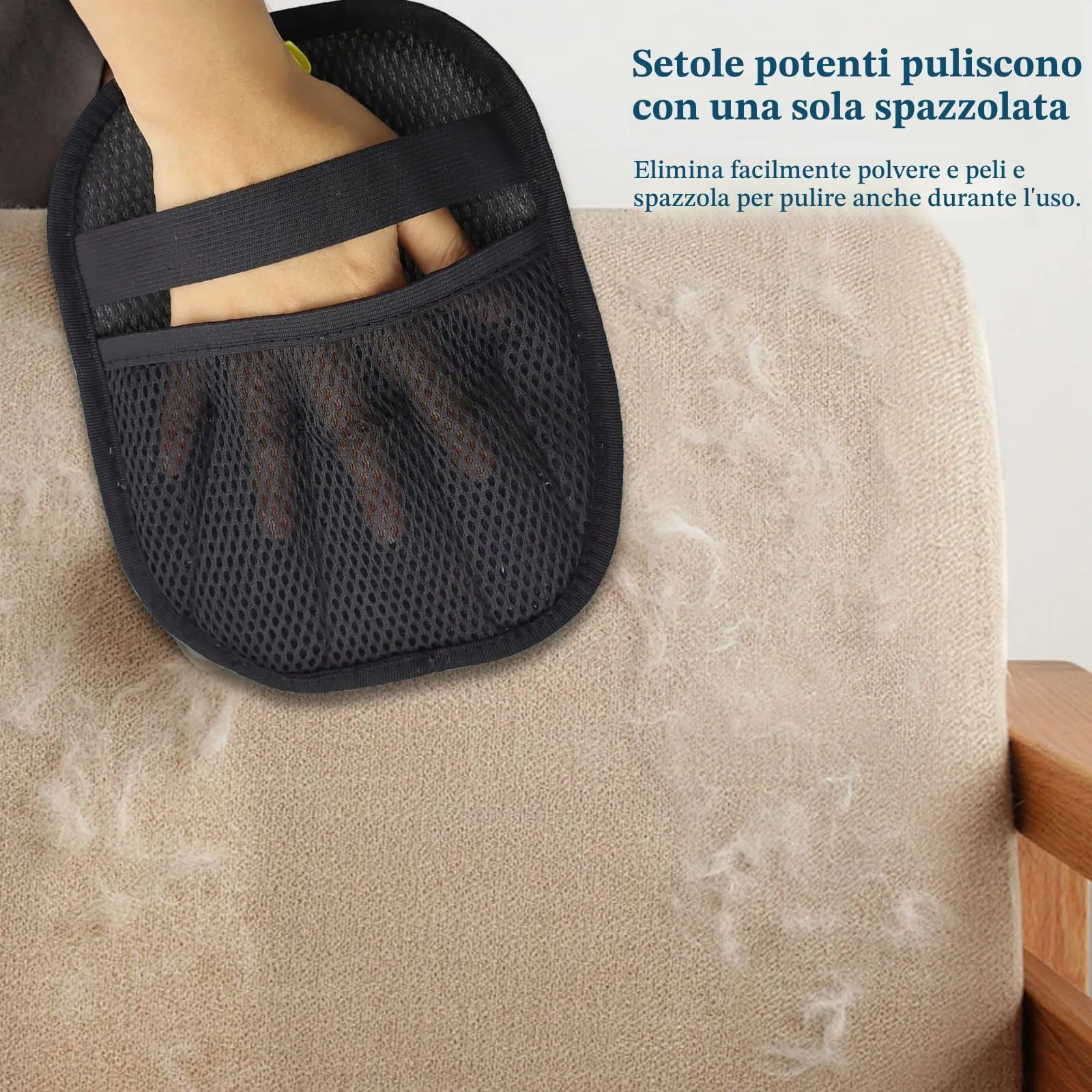 WestCH 3 Pezzi Pet Hair Remover Glove Guanti Rimuovi Peli Animali Guanti Elettrostatici Riutilizzabili Antistatici su Entrambi i Lati per Tappeti e dei Divani la Pulizia dei la rimozione Cani e Gatti - immagine 3