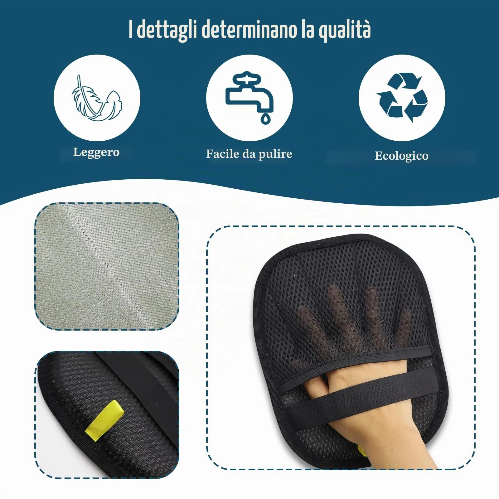 WestCH 3 Pezzi Pet Hair Remover Glove Guanti Rimuovi Peli Animali Guanti Elettrostatici Riutilizzabili Antistatici su Entrambi i Lati per Tappeti e dei Divani la Pulizia dei la rimozione Cani e Gatti - immagine 5