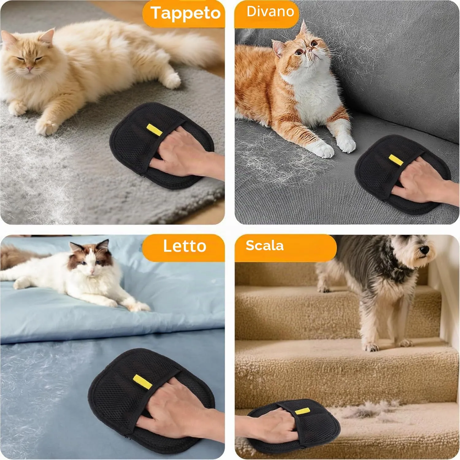 2 Pezzo Guanto Peli Gatto, Guanti per Rimuovere i peli di Animali - immagine 3