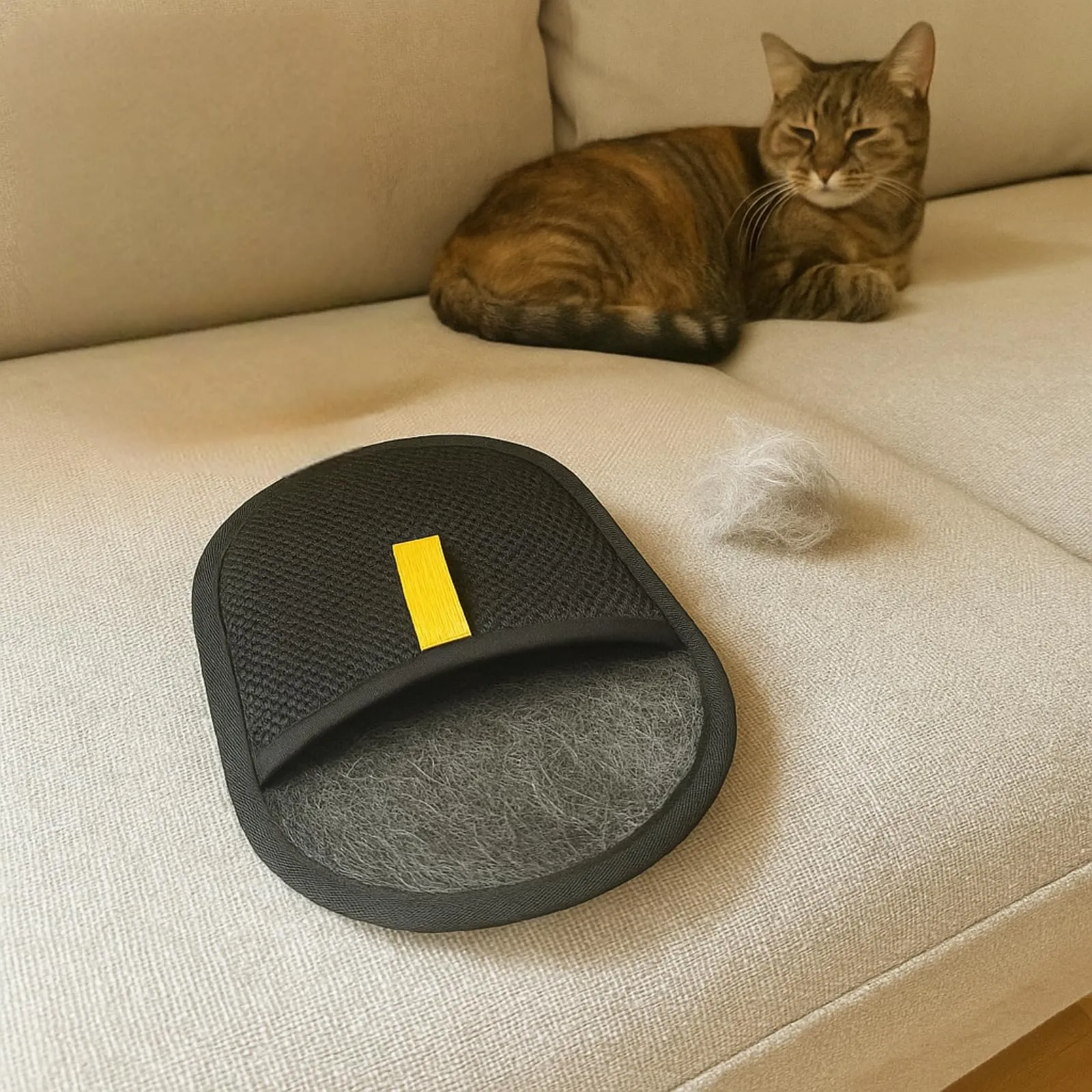 bergxperten varibee Guanto per la rimozione dei pelidi Animali con setole elettrostatiche Doppie,Riutilizzabili, Guanti Statici per Pulizia di Gatti e Cani, Perfetti per Vestiti, Tappeti e Divani - immagine 5