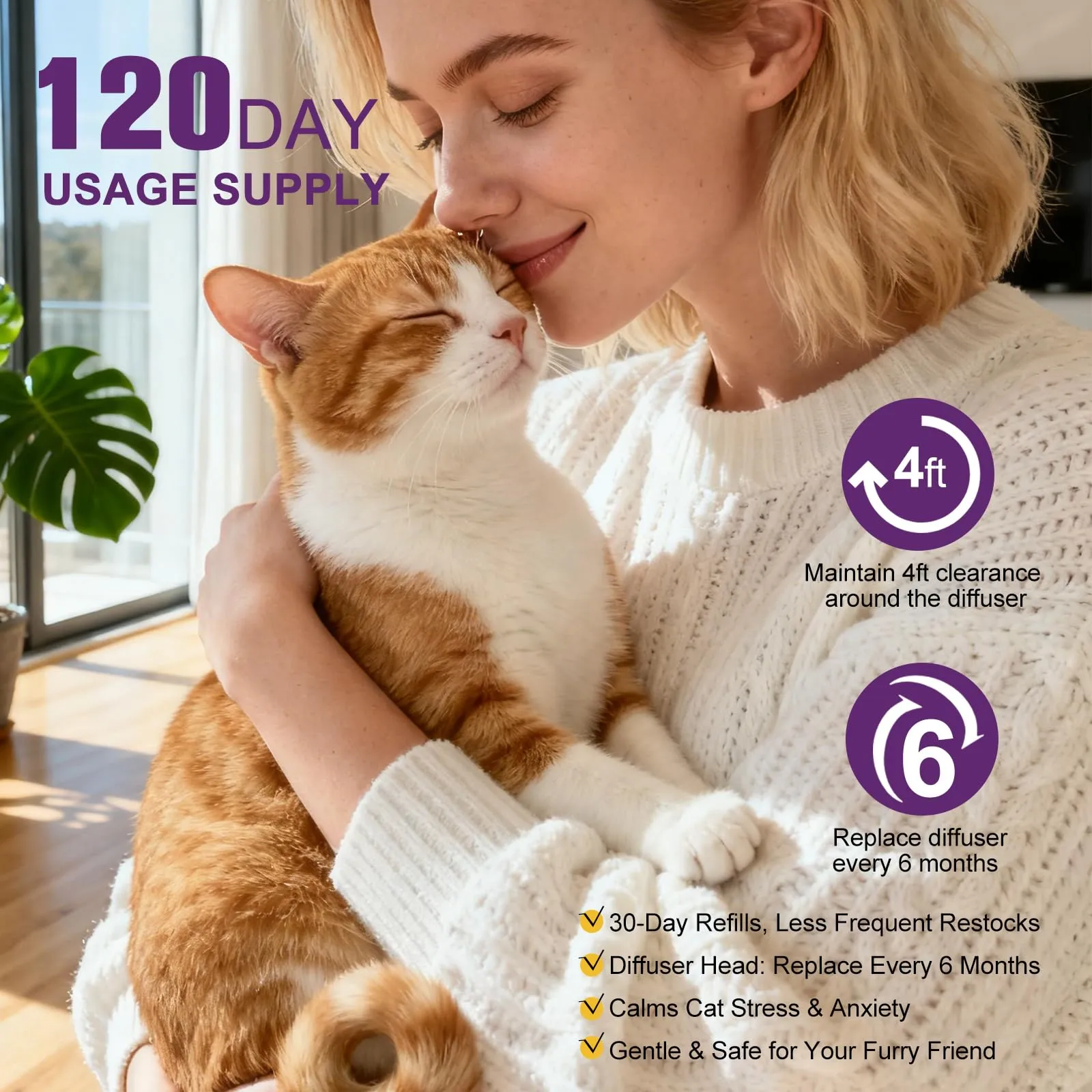 Sobirdos Kit Diffusore di Feromoni Calmanti per Gatti – 2 Diffusori + 4 Ricariche, Riduce l'Ansia e l'Urminazione Inappropriata, Ideale per Traslochi, Temporali e Nuovi Ambienti, Verde - immagine 5