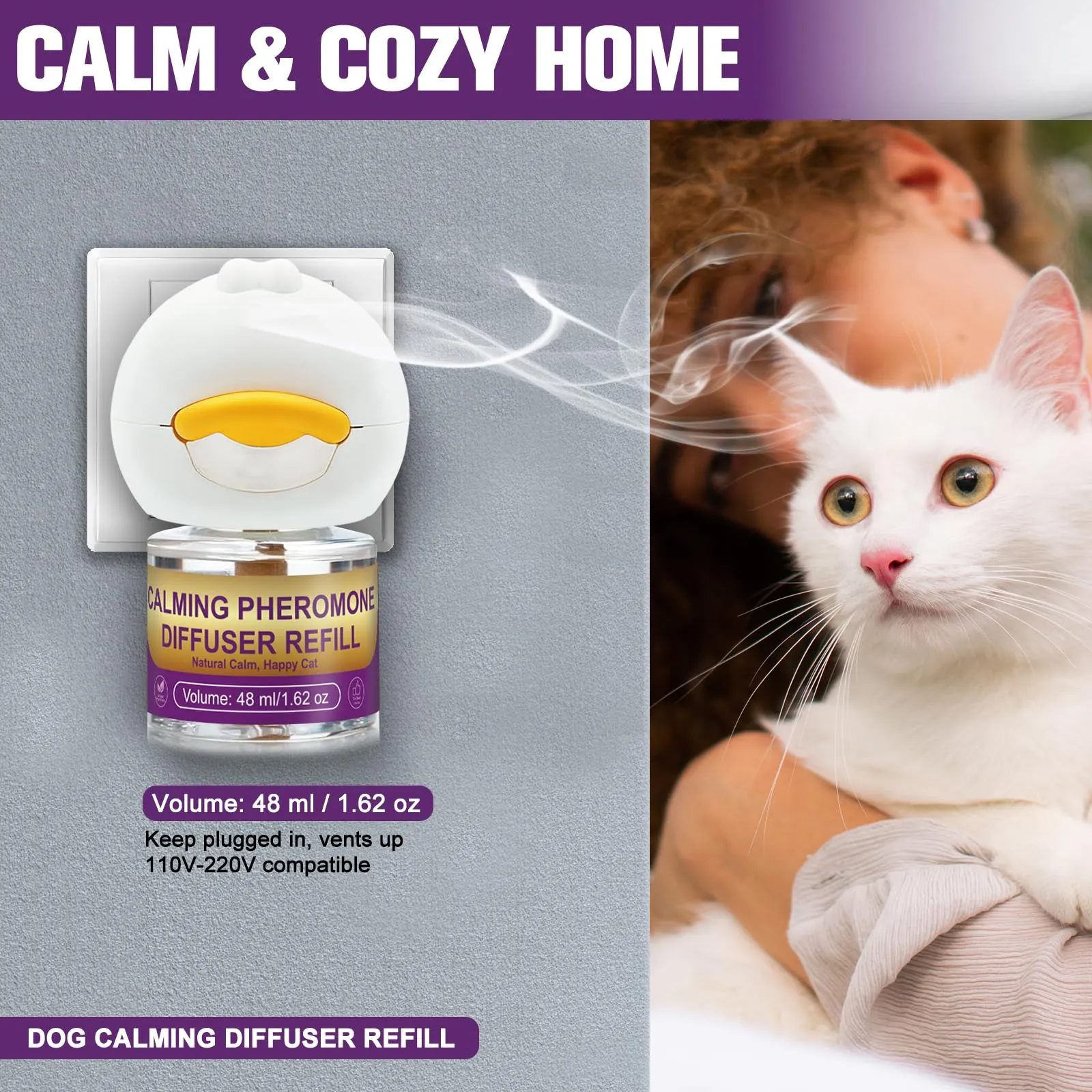 Sobirdos Kit Diffusore di Feromoni Calmanti per Gatti – 2 Diffusori + 4 Ricariche, Riduce l'Ansia e l'Urminazione Inappropriata, Ideale per Traslochi, Temporali e Nuovi Ambienti, Verde - immagine 7