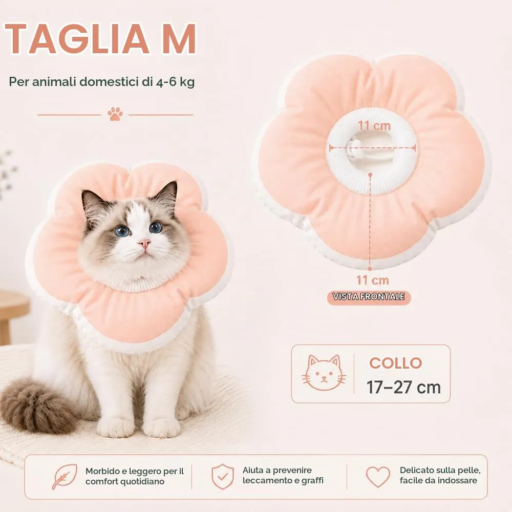 Collare Protettivo Gatto Regolabile,HMCEY Collare Gatto Morbido - immagine 2