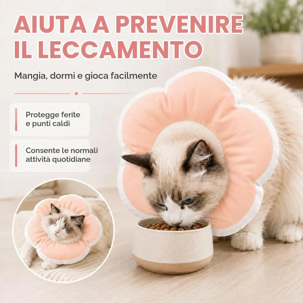 Collare Protettivo Gatto Regolabile,HMCEY Collare Gatto Morbido - immagine 3