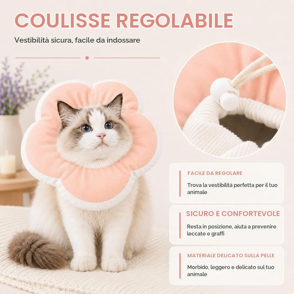Collare Protettivo Gatto Regolabile,HMCEY Collare Gatto Morbido - immagine 6