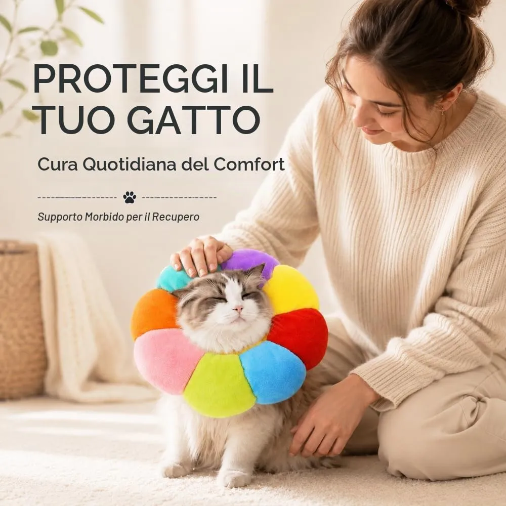 Collare Protettivo Gatto Regolabile,HMCEY Collare Gatto Morbido - immagine 6