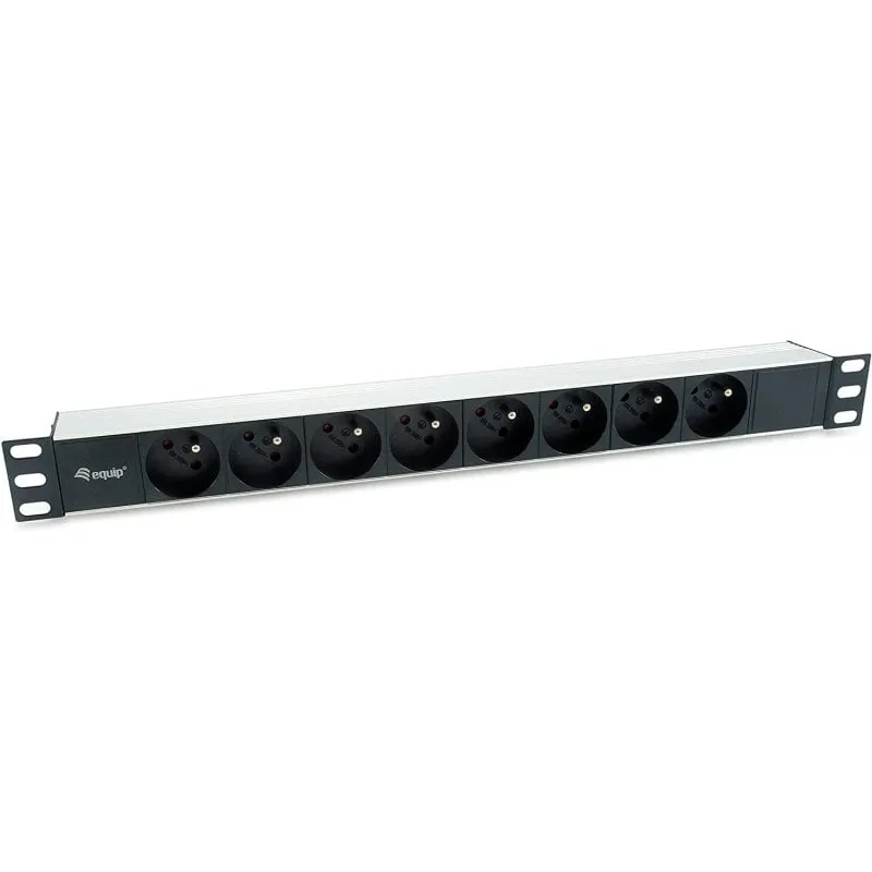 Equipaggia la ciabatta 8 uscite per rack 19" 1U nera - immagine 1