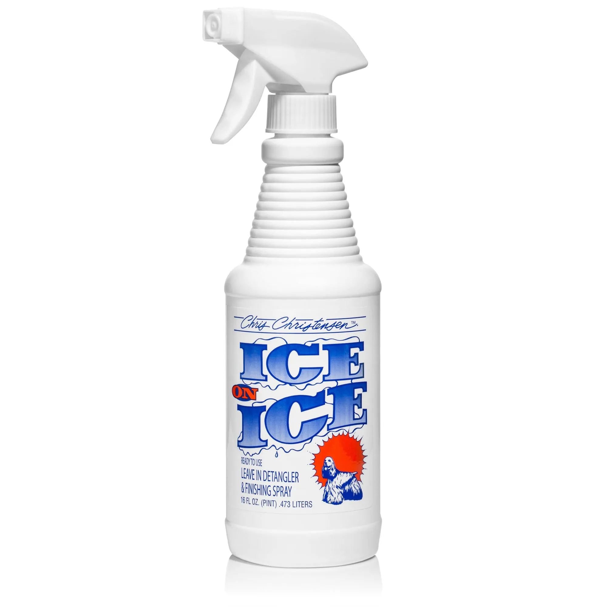 Chris Christensen Ice On Ice Ready To Use 473ml – Spray Condizionante e Districante per Cani con Protezione Solare, Idratazione e Lucentezza Duratura, Protezione Dalla Polvere e Dallo Sporco - immagine 1
